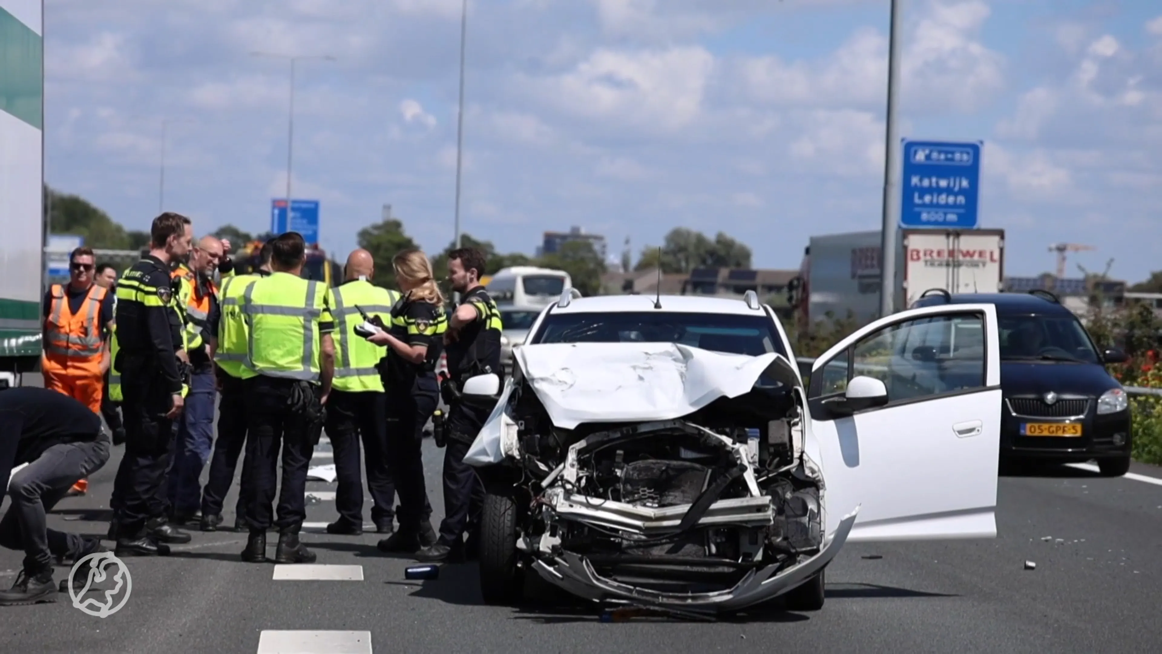 Ongeluk op A44 met meerdere voertuigen door overstekende eendjes 