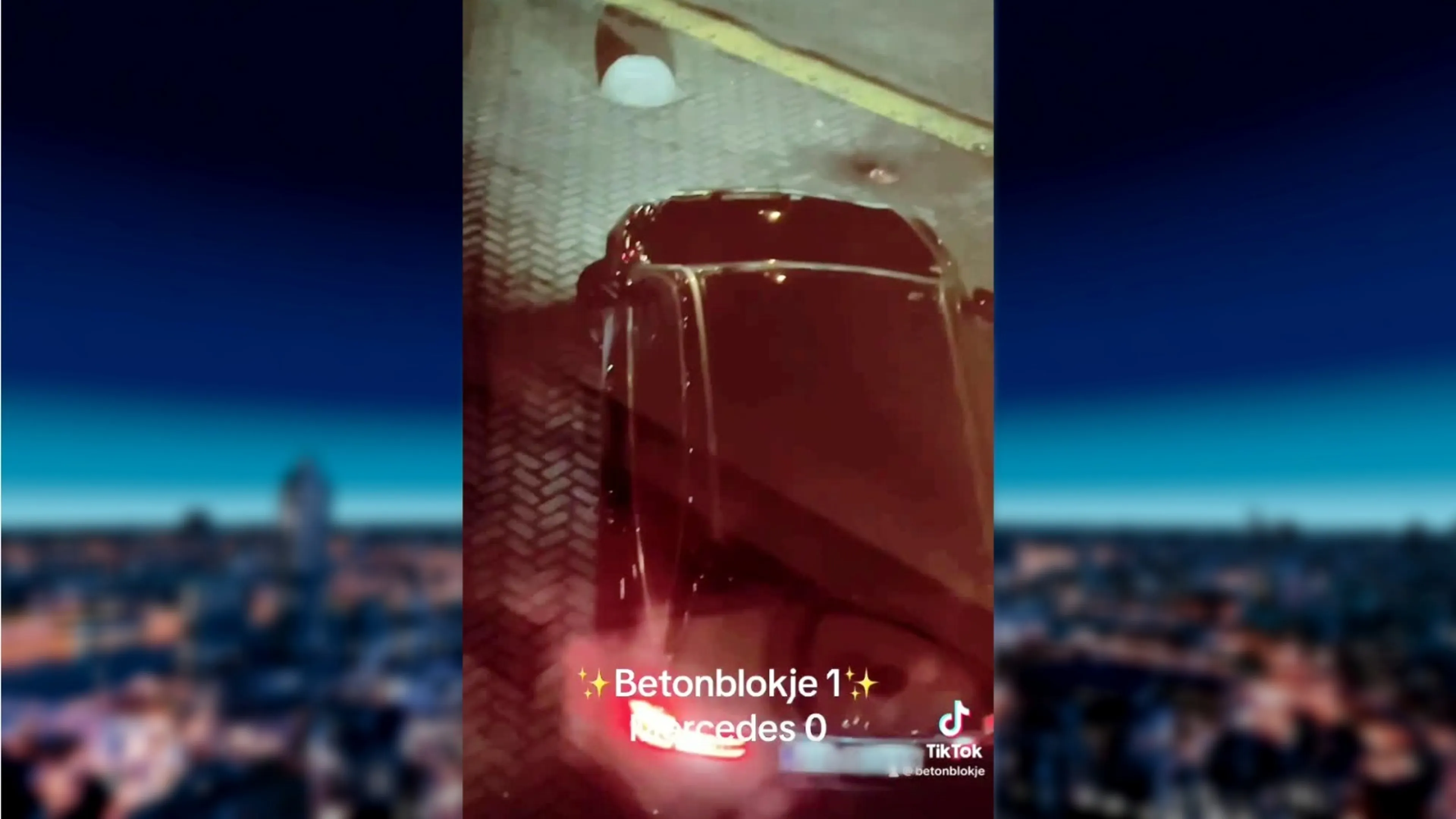 Boem is ho: stuntelende automobilisten die op betonblok in Tilburg botsen zijn TikTok-hit