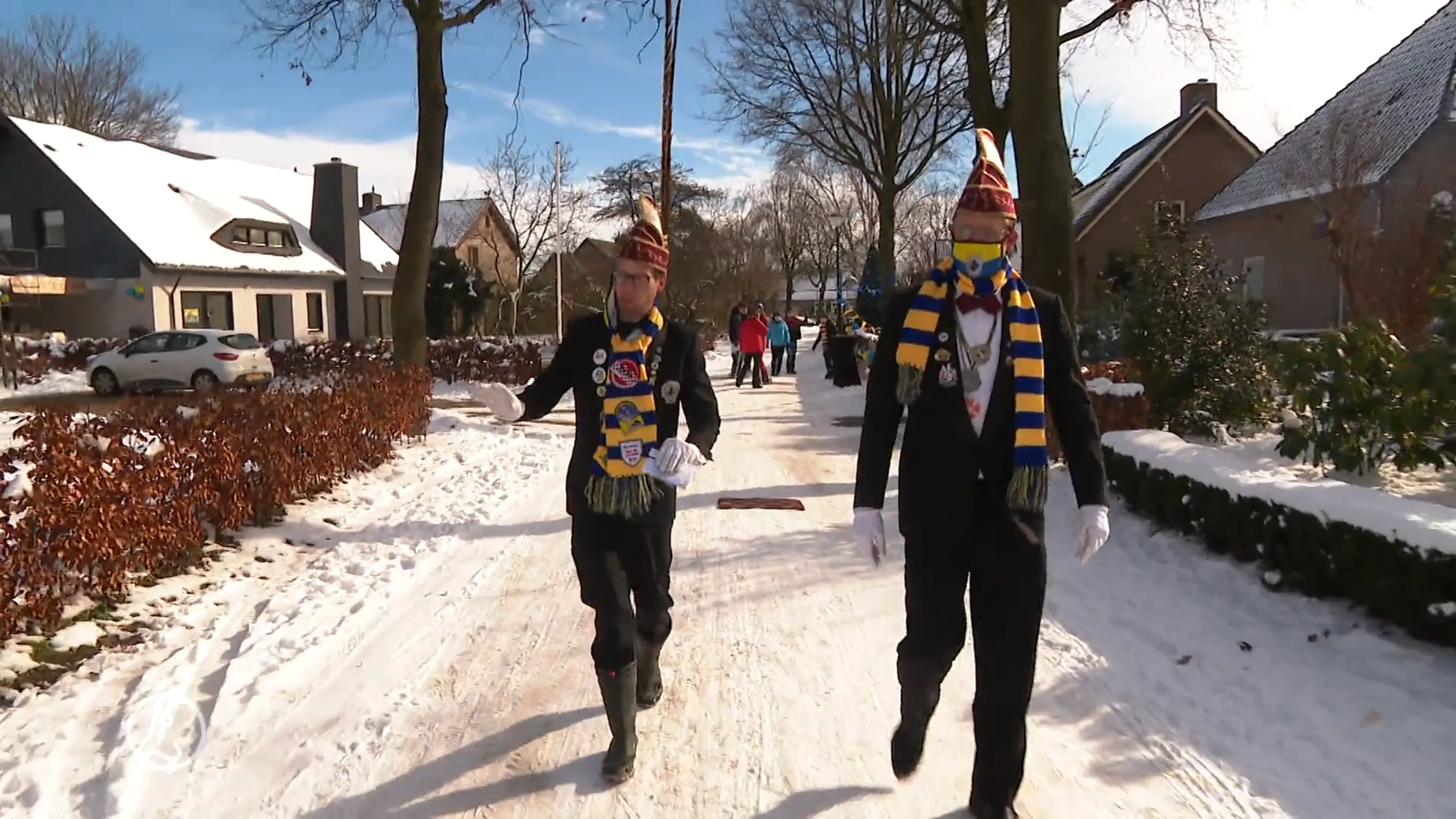 Voortuinen dit jaar omgetoverd tot de carnavalswagens van Snevelbokkenland
