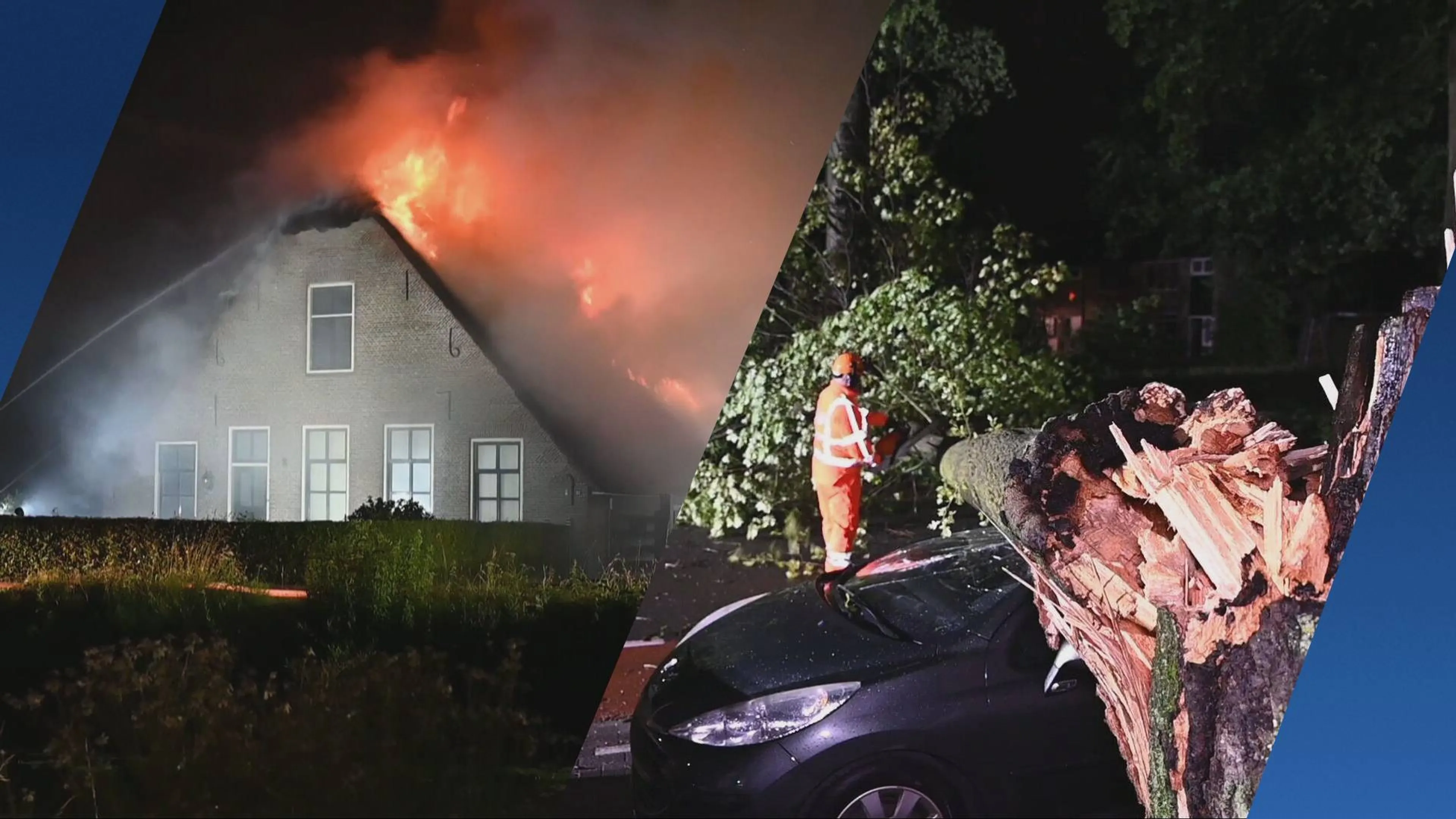 Nacht vol noodweer: branden, ondergelopen wegen en evenementen stilgelegd