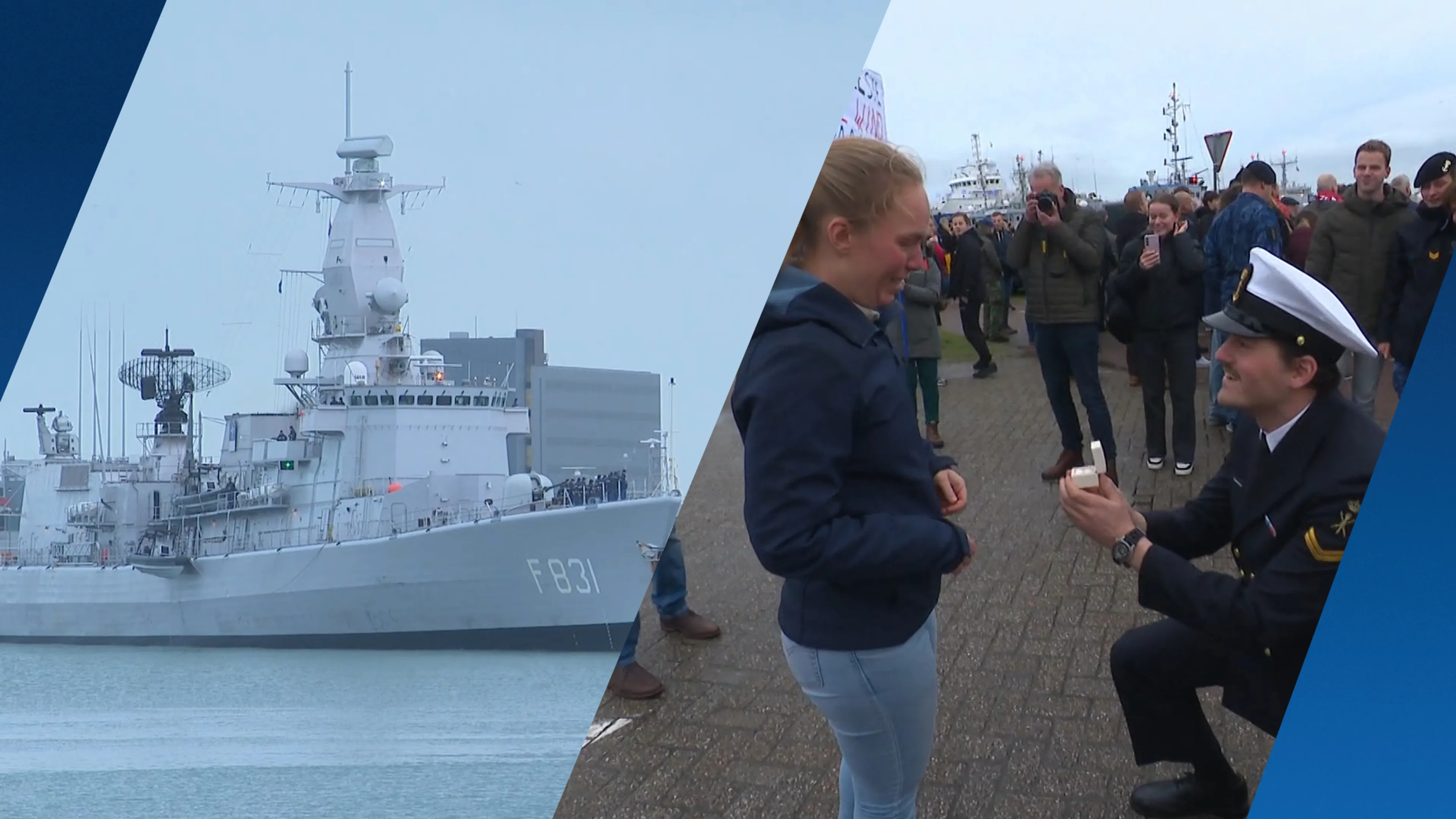 Huwelijksaanzoek en blije gezichten bij terugkeer mariniers na NAVO-missie