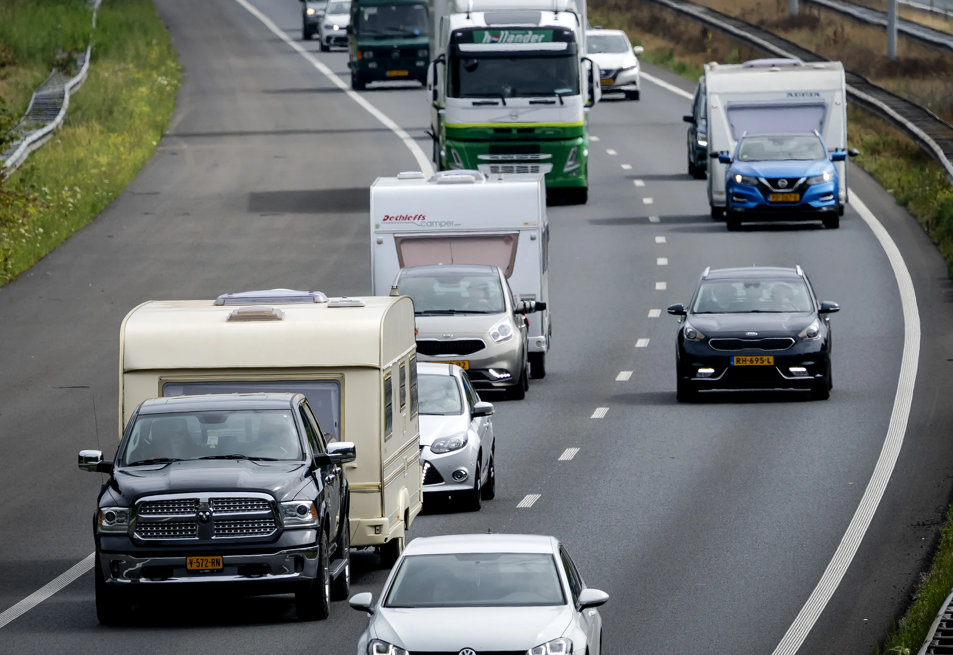 Vakantiegangers zorgen voor files op Europese wegen