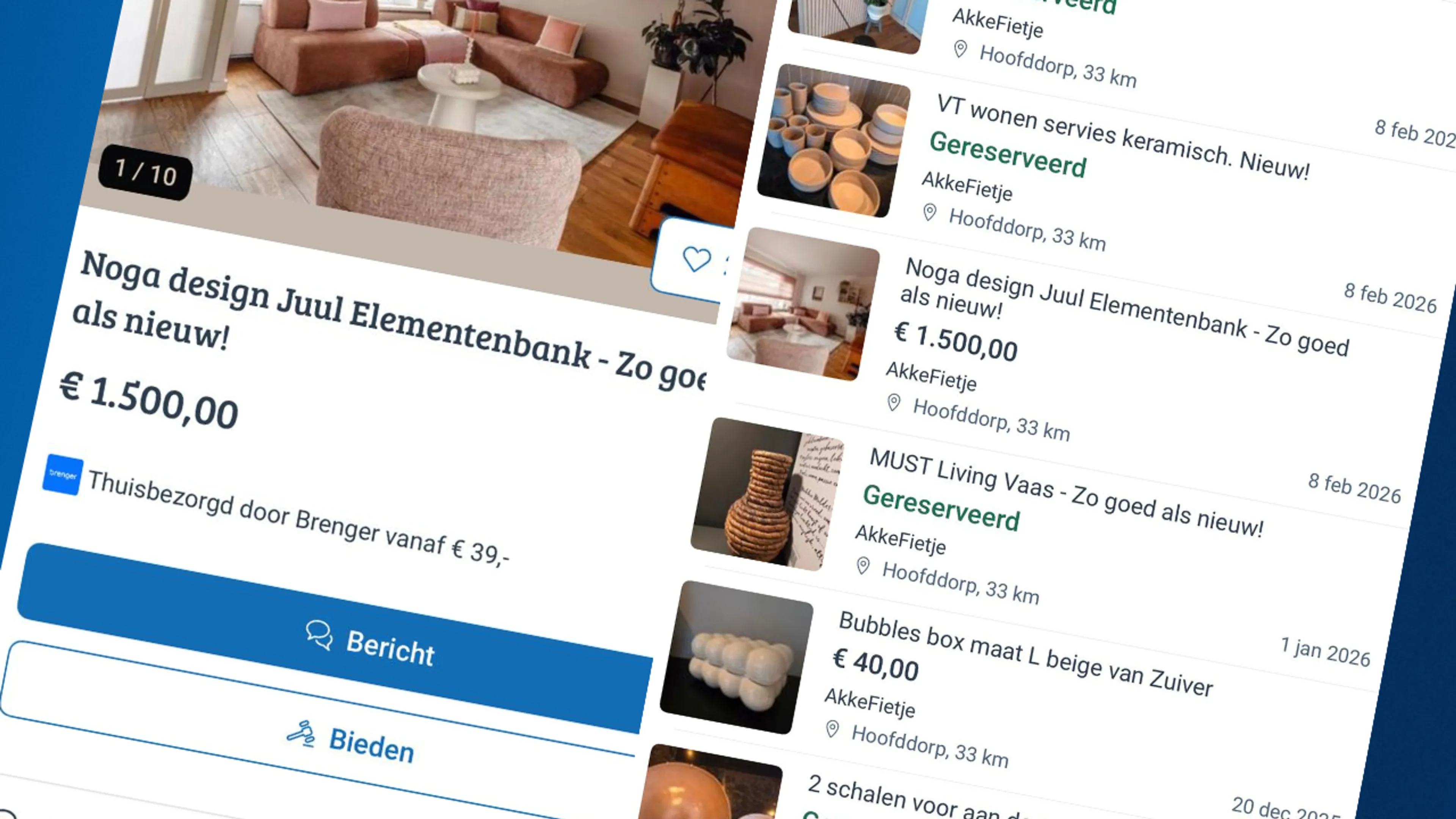 Na virale VTwonen-rel zetten Denise en René meubels op Marktplaats
