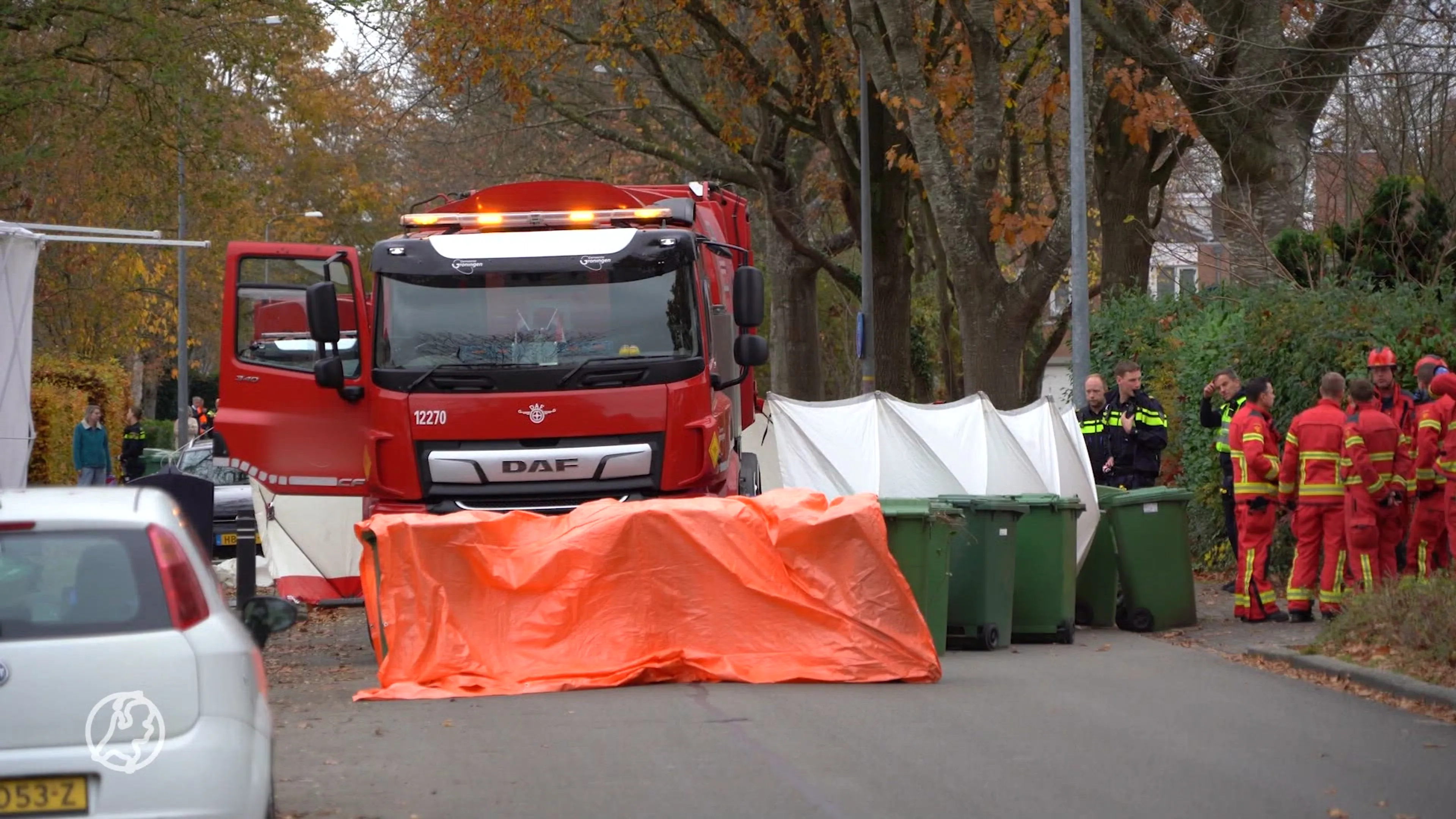 Aanrijding tussen fietser en vrachtwagen in Groningen