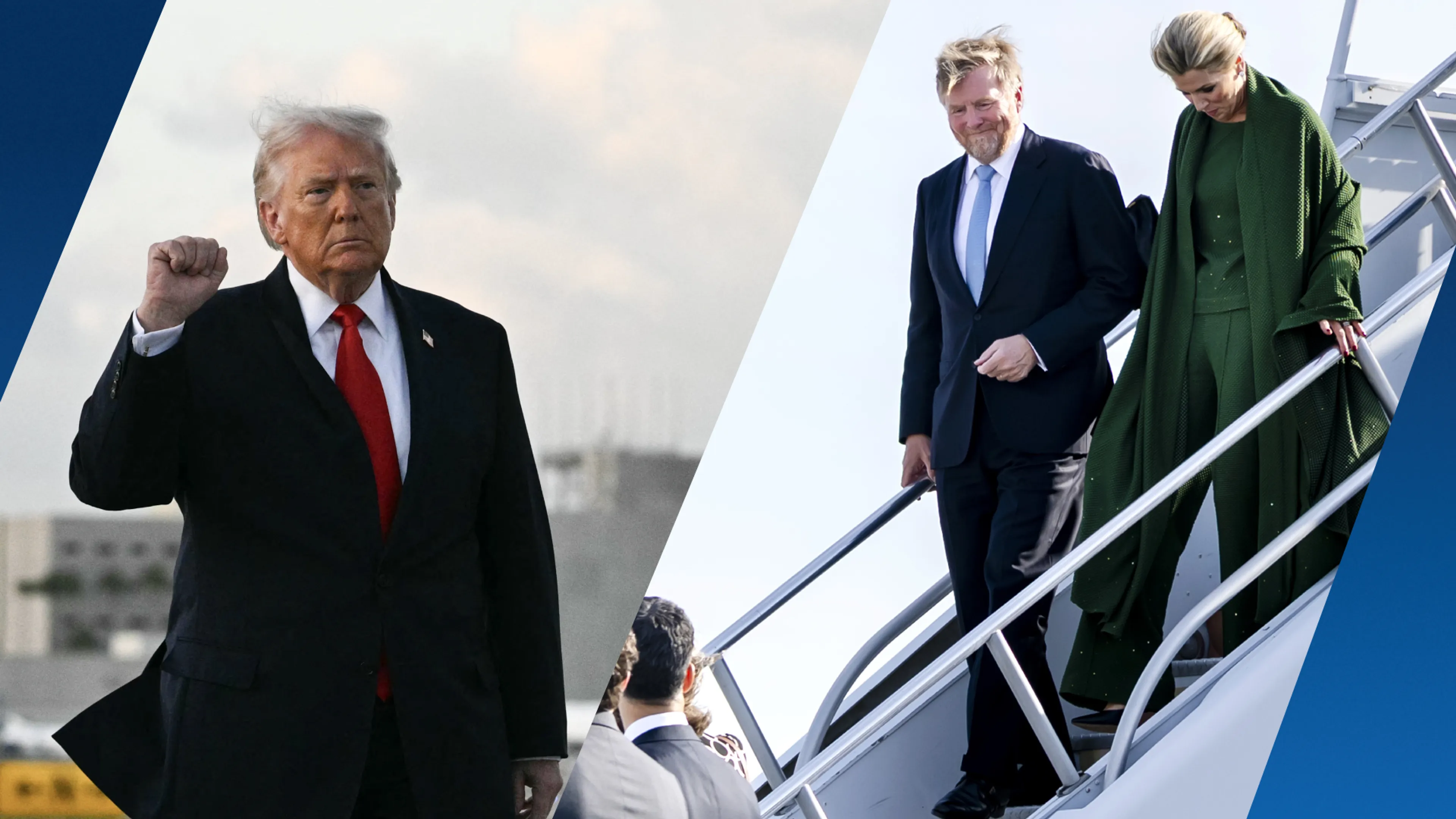 Koningspaar schuift aan bij president Trump na verzoek om 'potje te golfen'