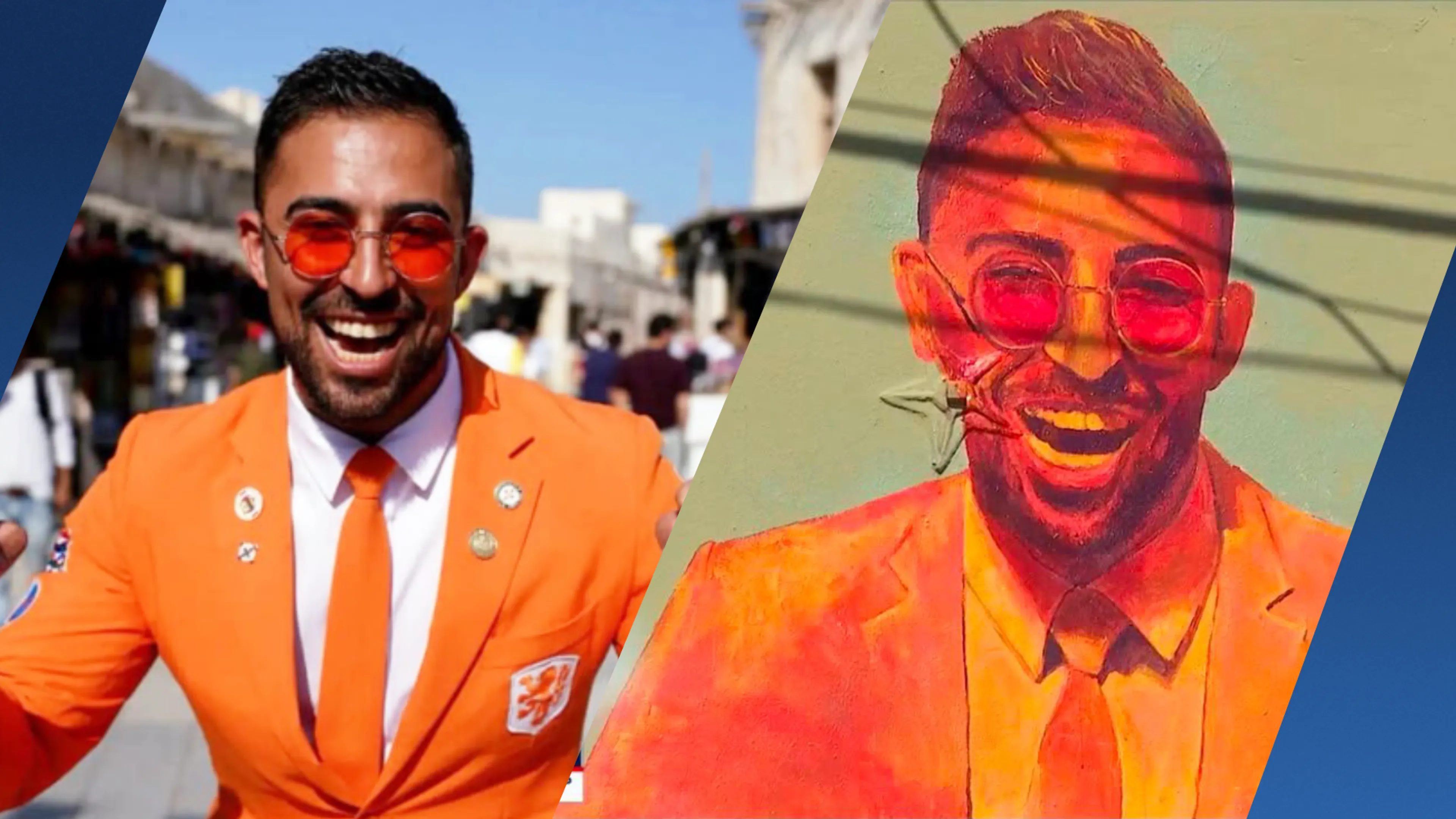 Superfan Daniel schittert tussen Oranjespelers op muurschildering Dallas
