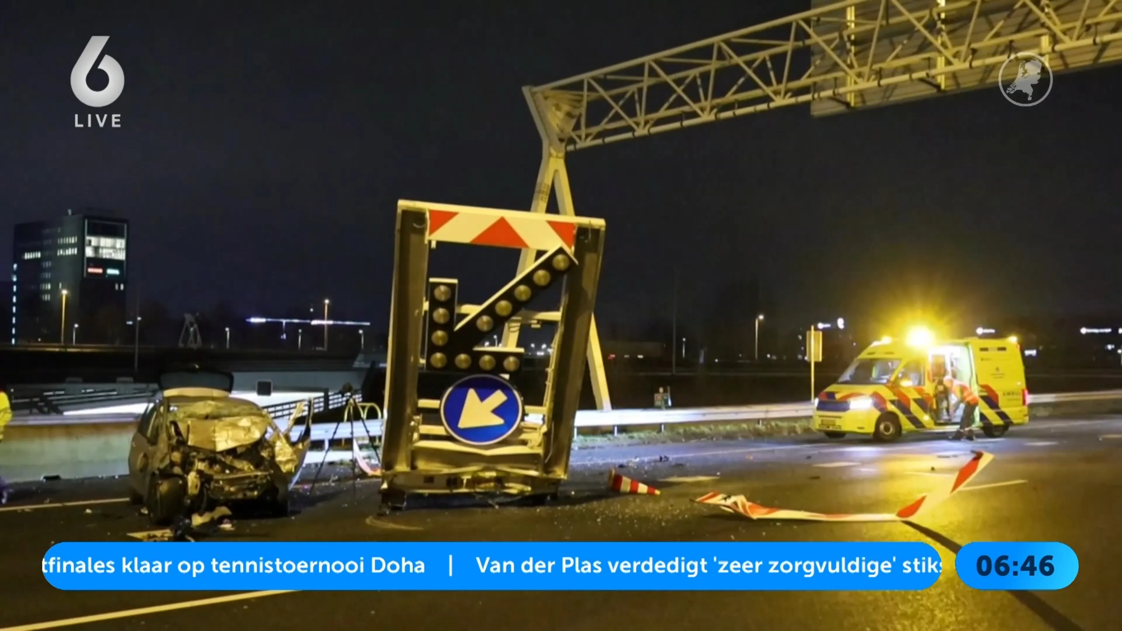Automobilist overleden bij crash op A4 bij Den Haag