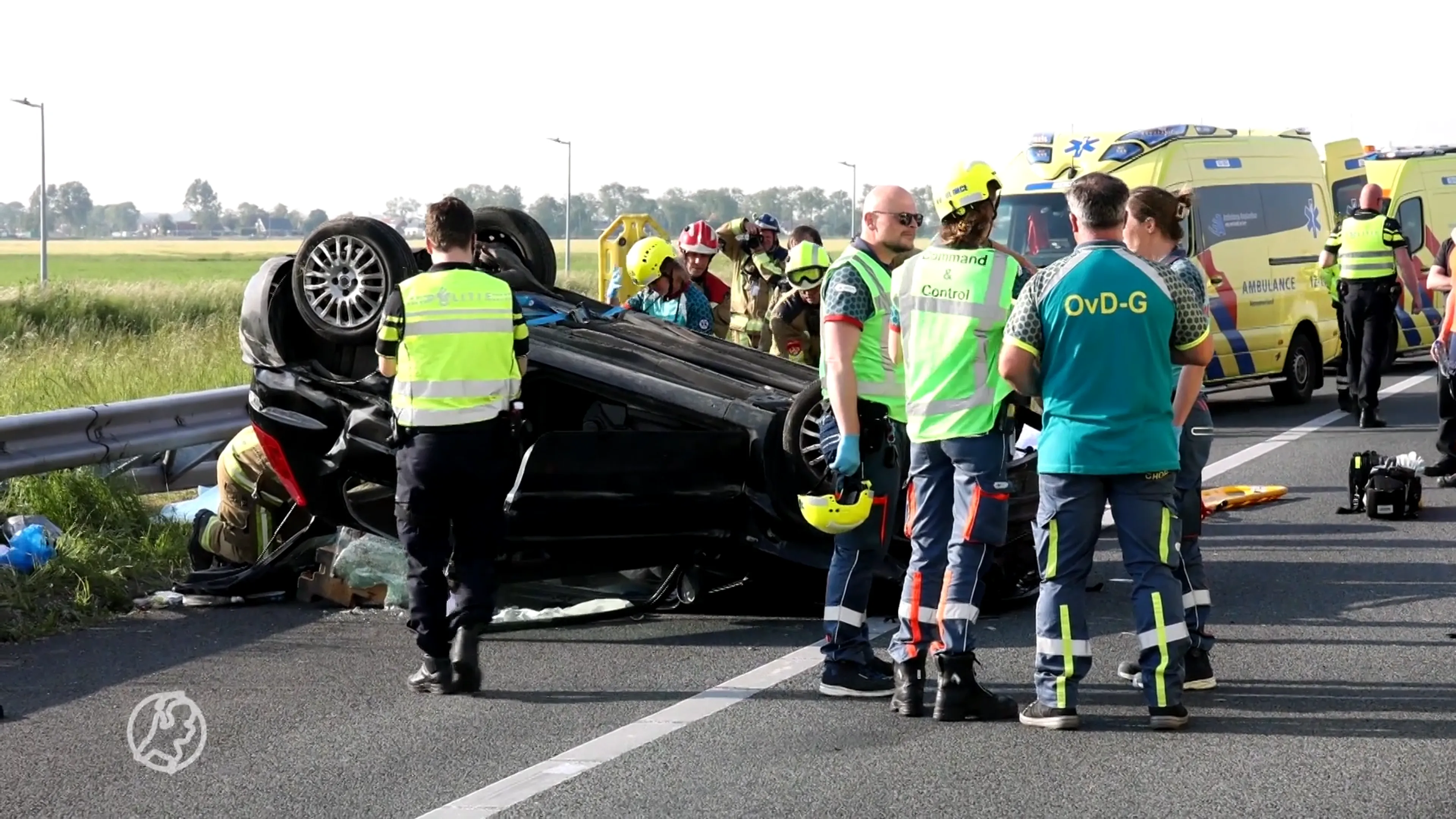 Snelweg A5 afgesloten door ernstig ongeval