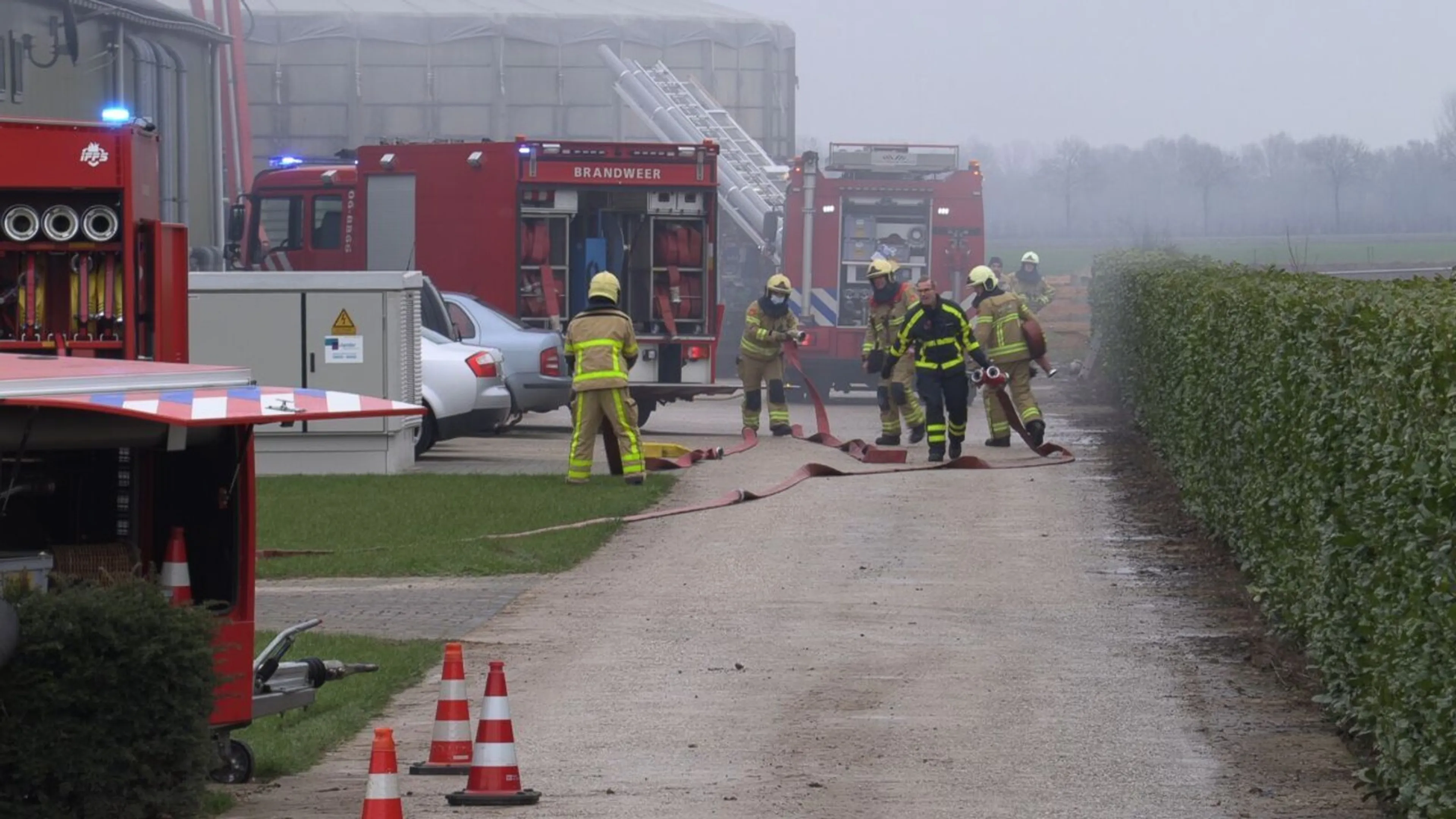 Brand in grote varkensstal in Netterden met 9.000 dieren