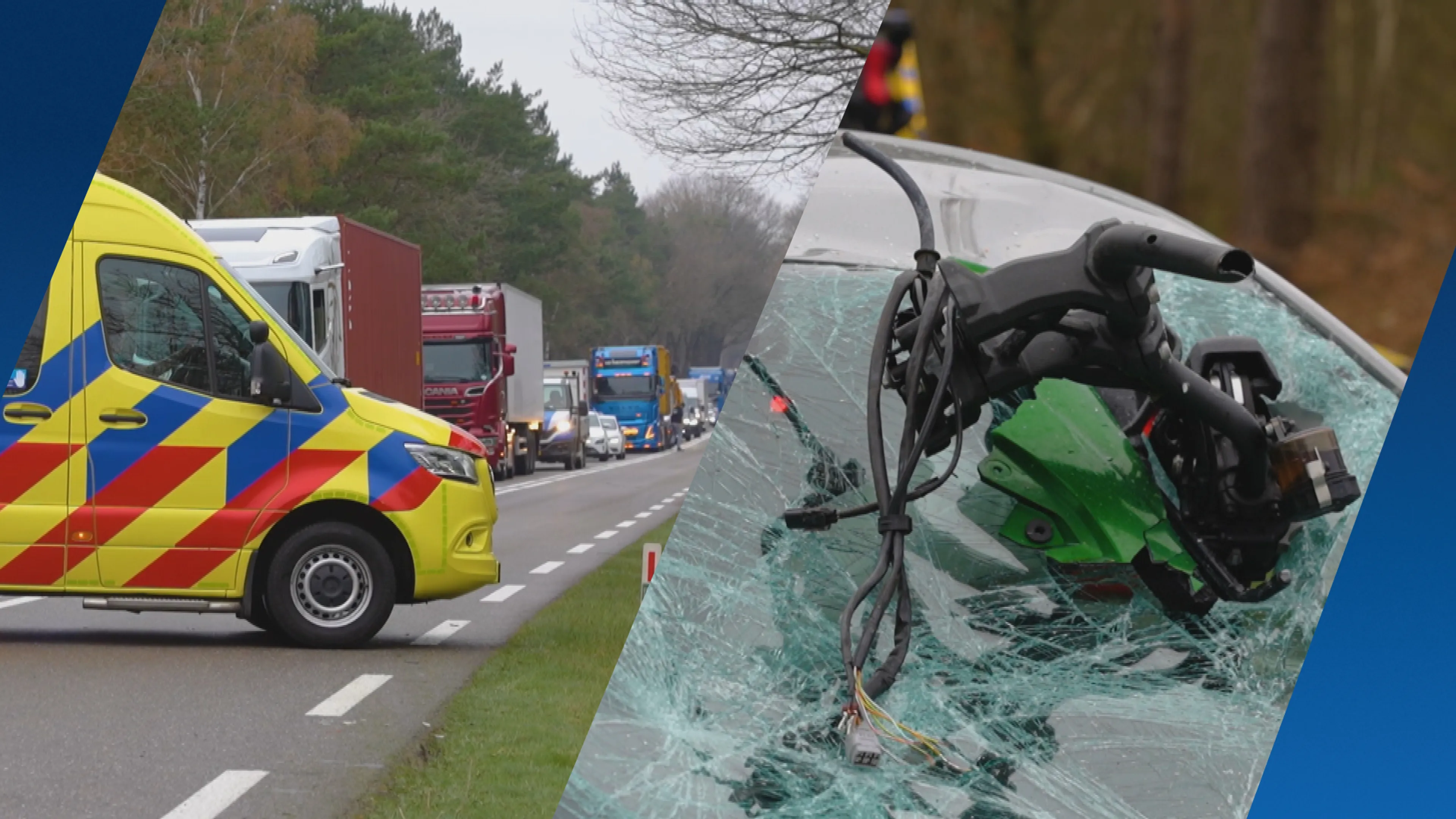 Heftig ongeluk bij Ermelo: motorrijder gewond na frontale klap op auto