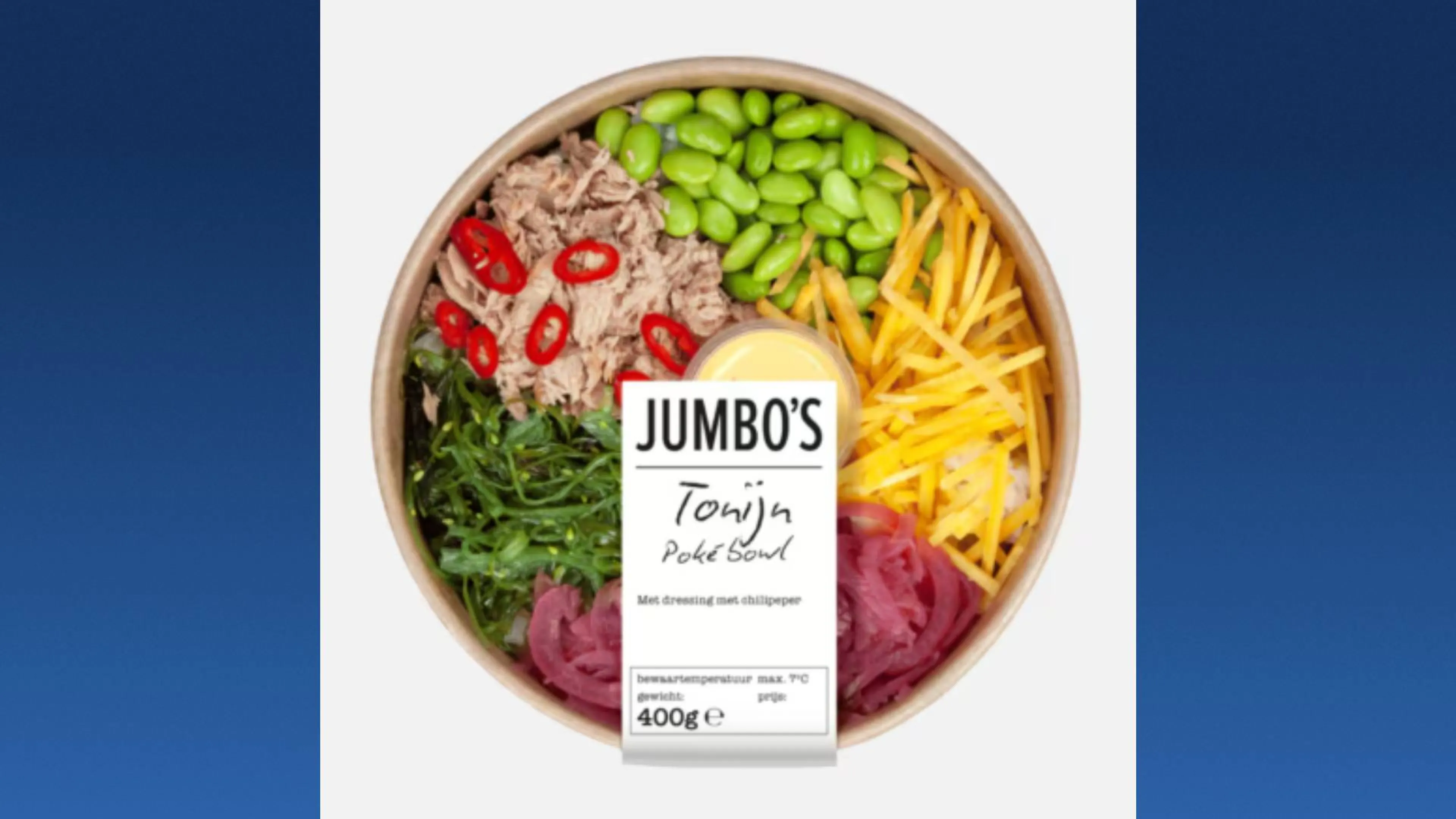 Jumbo waarschuwt: eet deze pokébowl niet als je allergisch bent
