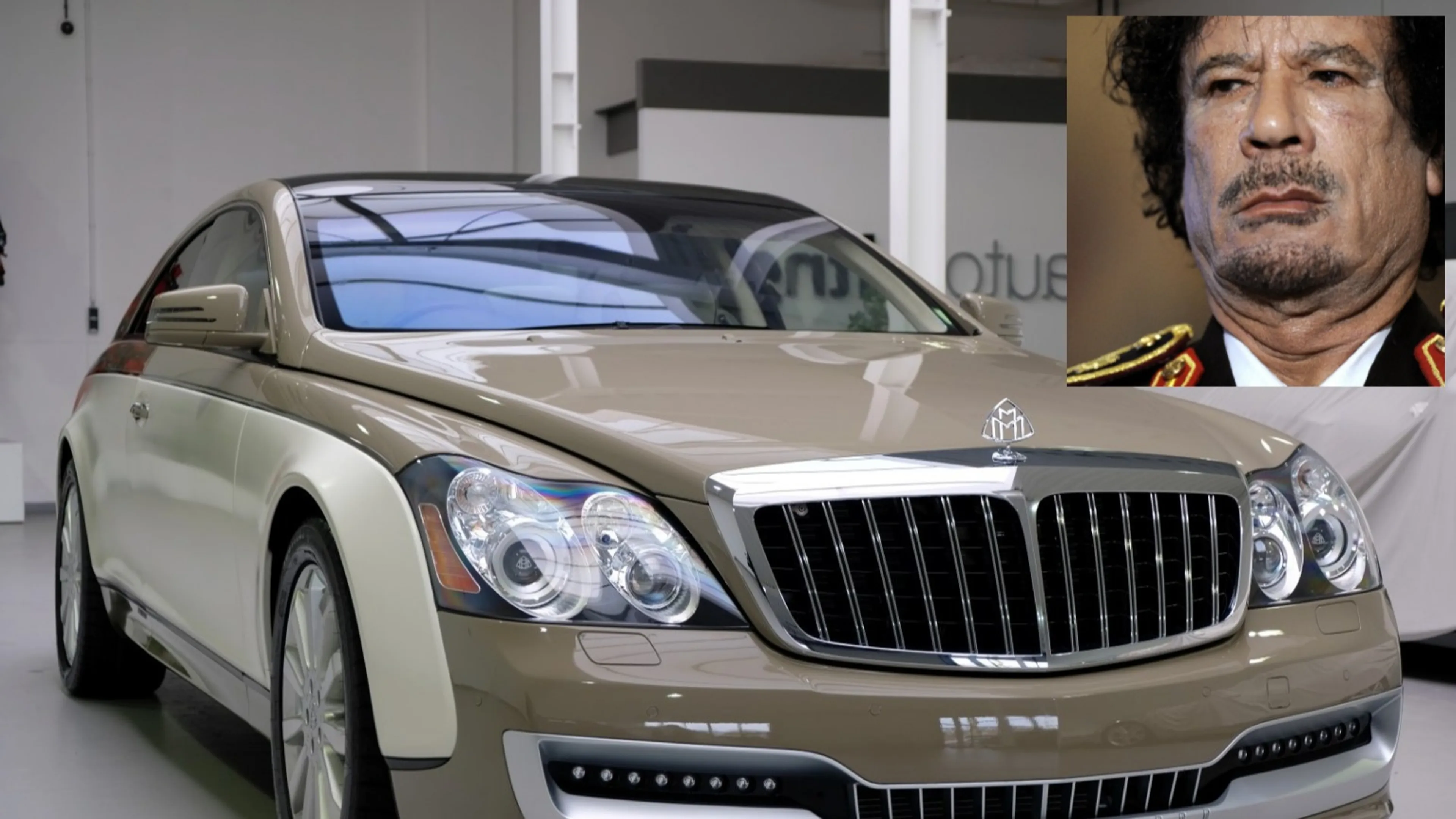Unieke en peperdure Maybach van dictator Khadaffi staat te koop in... Alkmaar