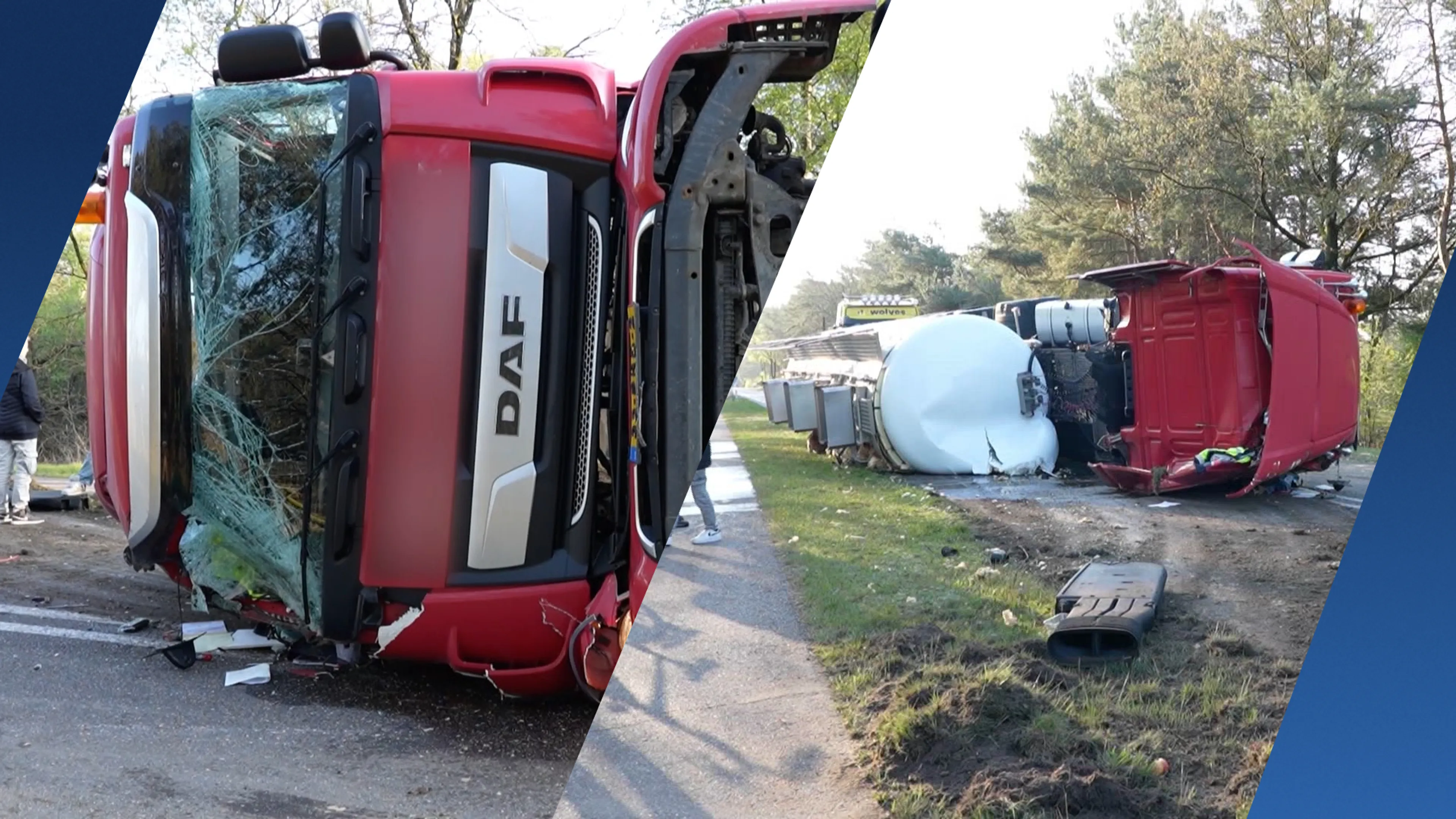 Tankenwagen gekanteld op de N302, weg volledig afgesloten