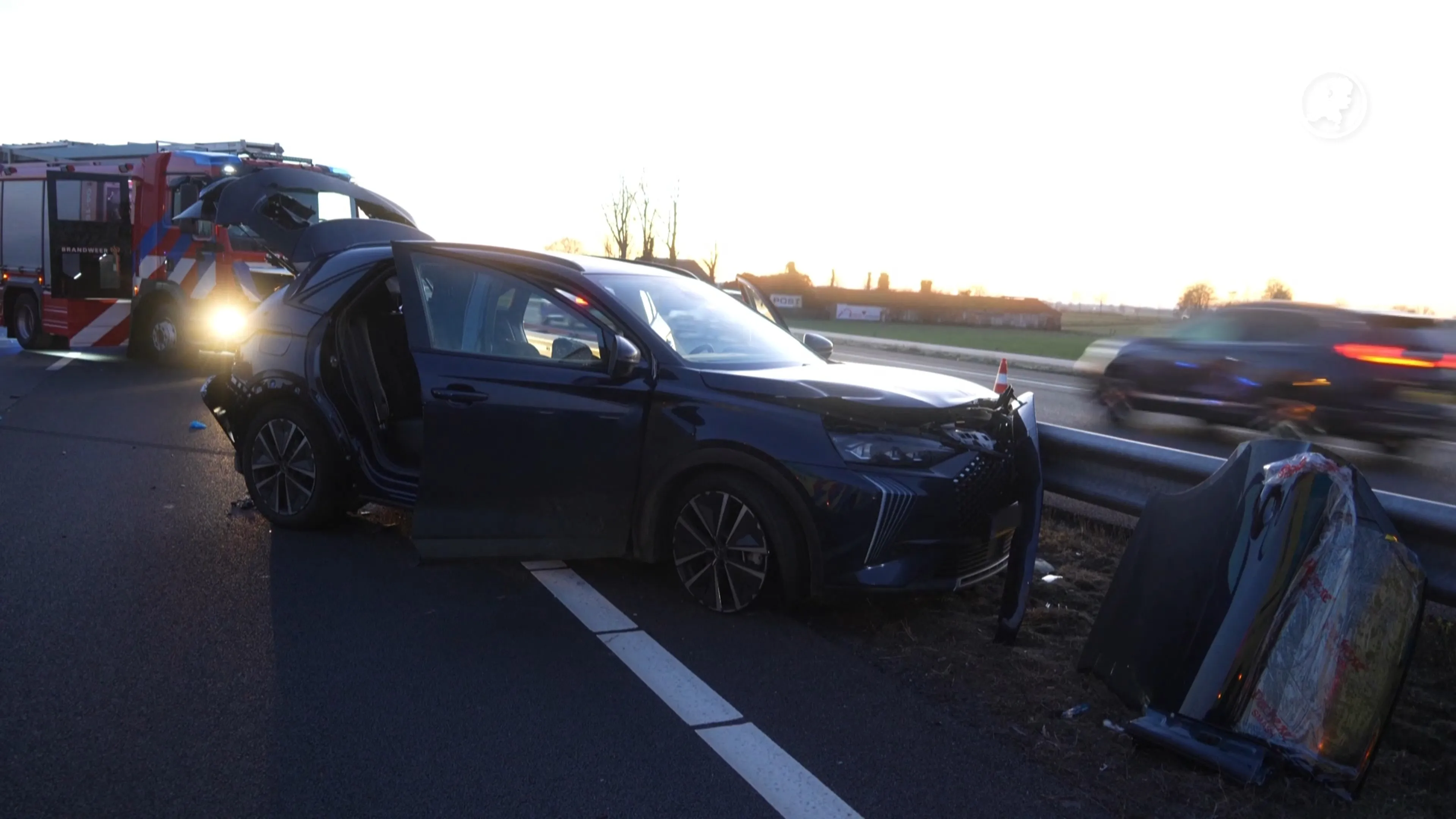 Loslopende hond veroorzaakt ongeluk op A28 bij Zwolle
