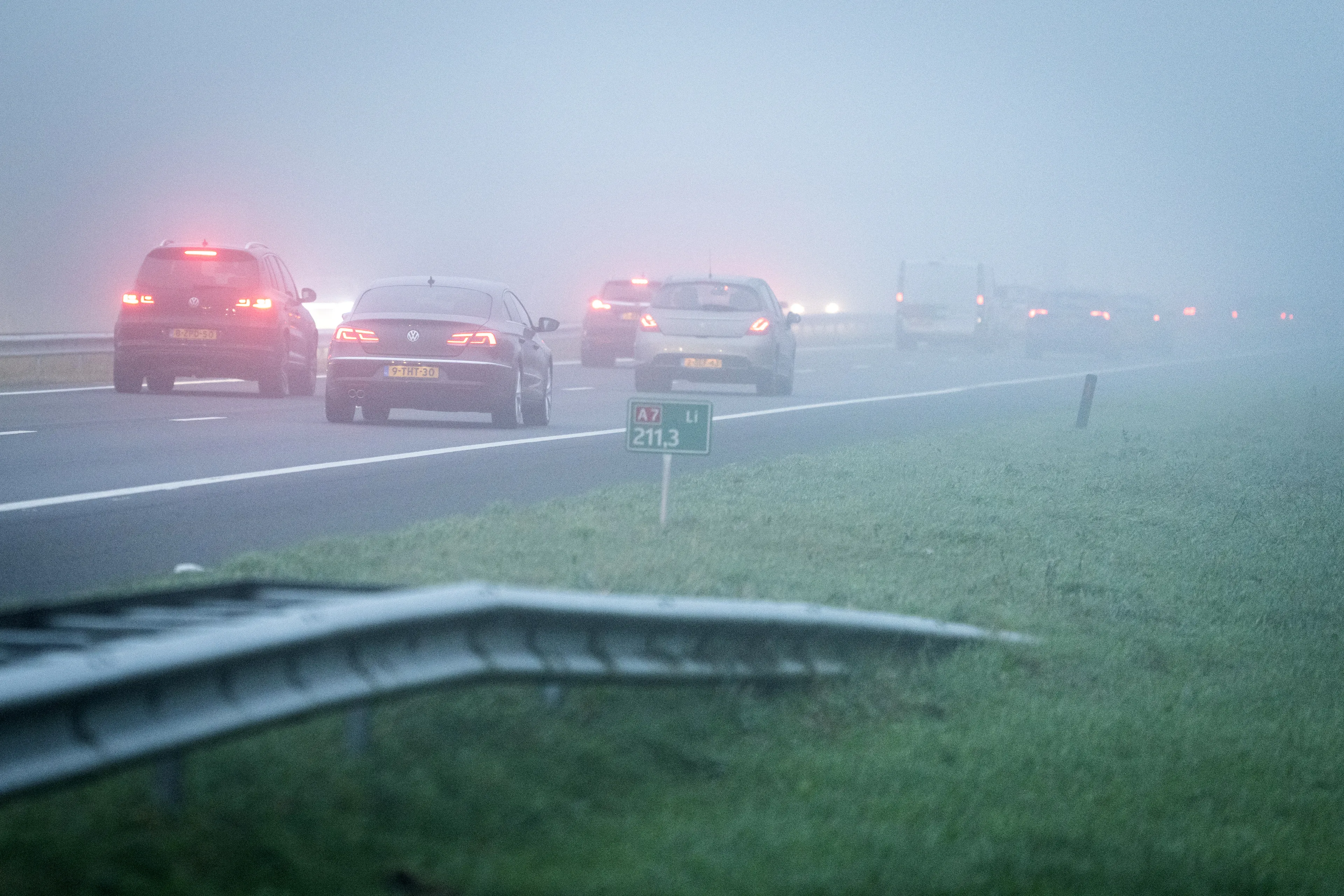 Code geel in vijf provincies vanwege dichte mist