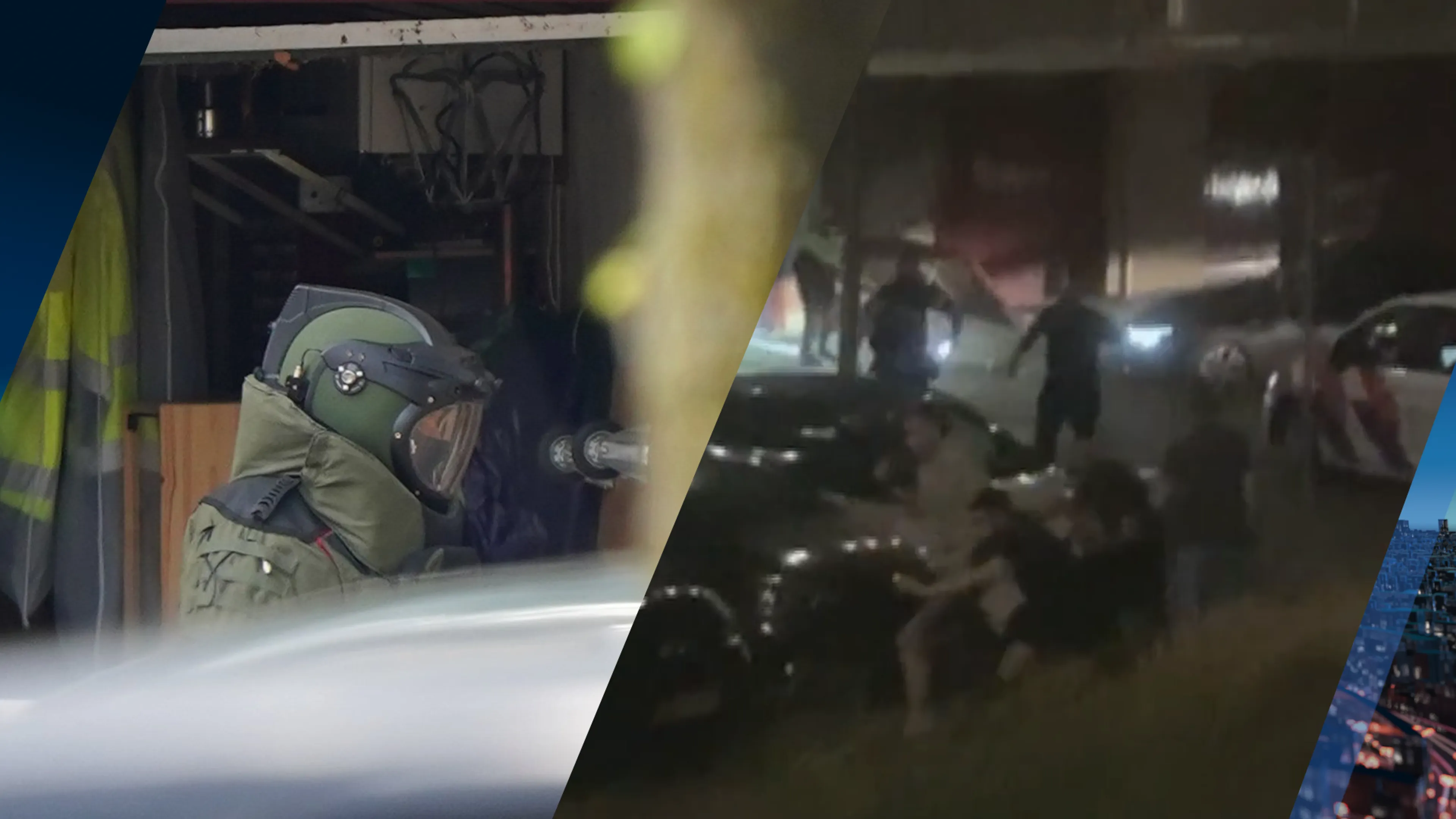 Heftige beelden: agenten vuren kogelregen af op auto die op hoge snelheid uit garagebox scheurt