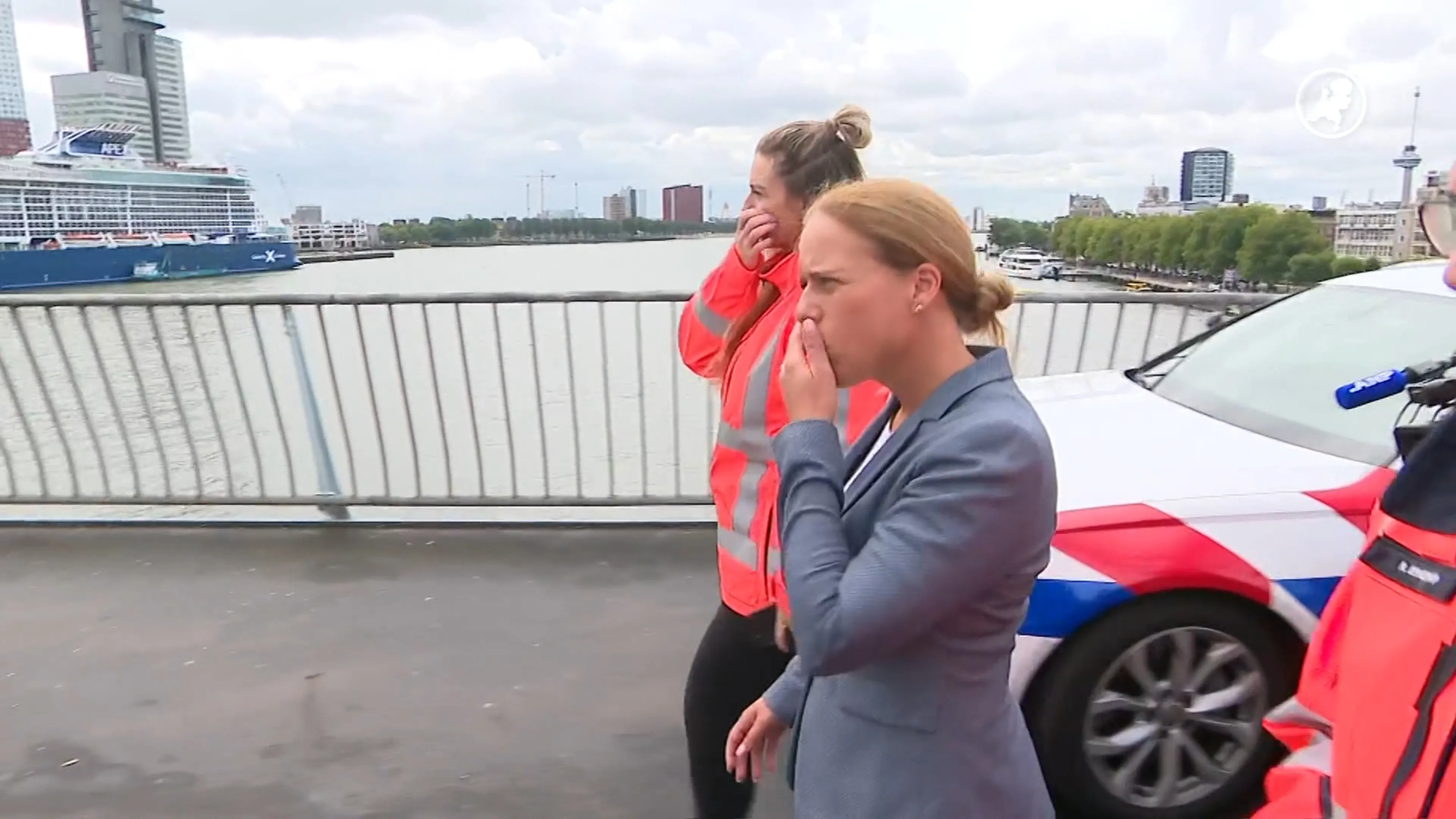 Burgemeester Schouten geschrokken van botsing tussen trams op Erasmusbrug