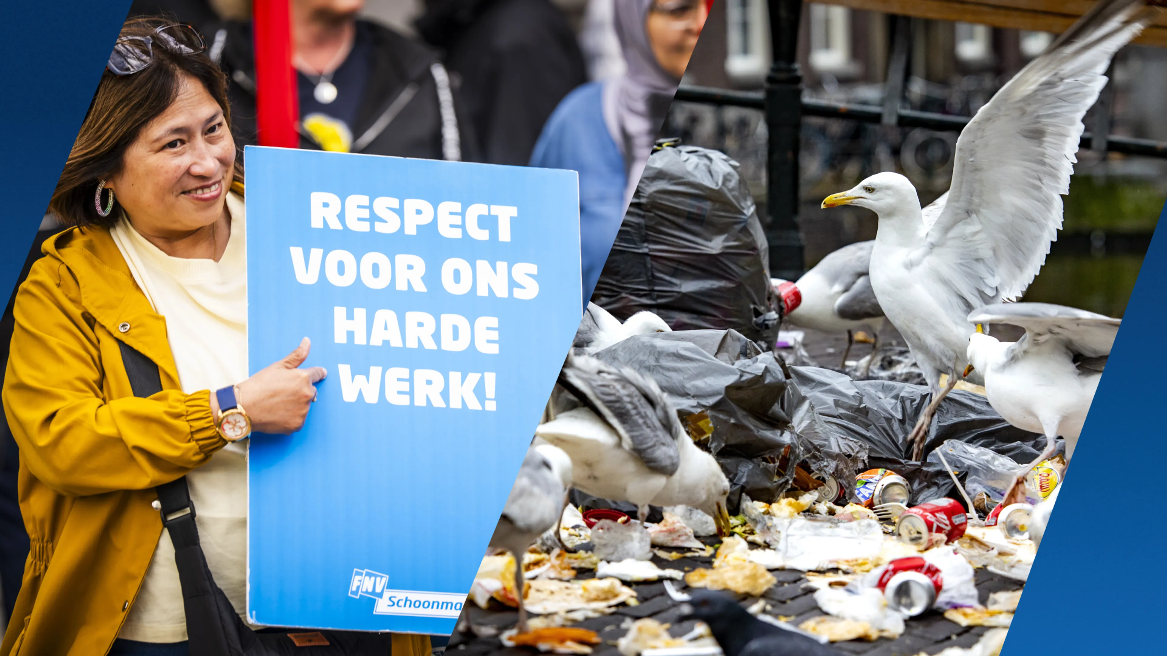 Schoonmakers leggen hele week werk neer op Schiphol, stations en scholen