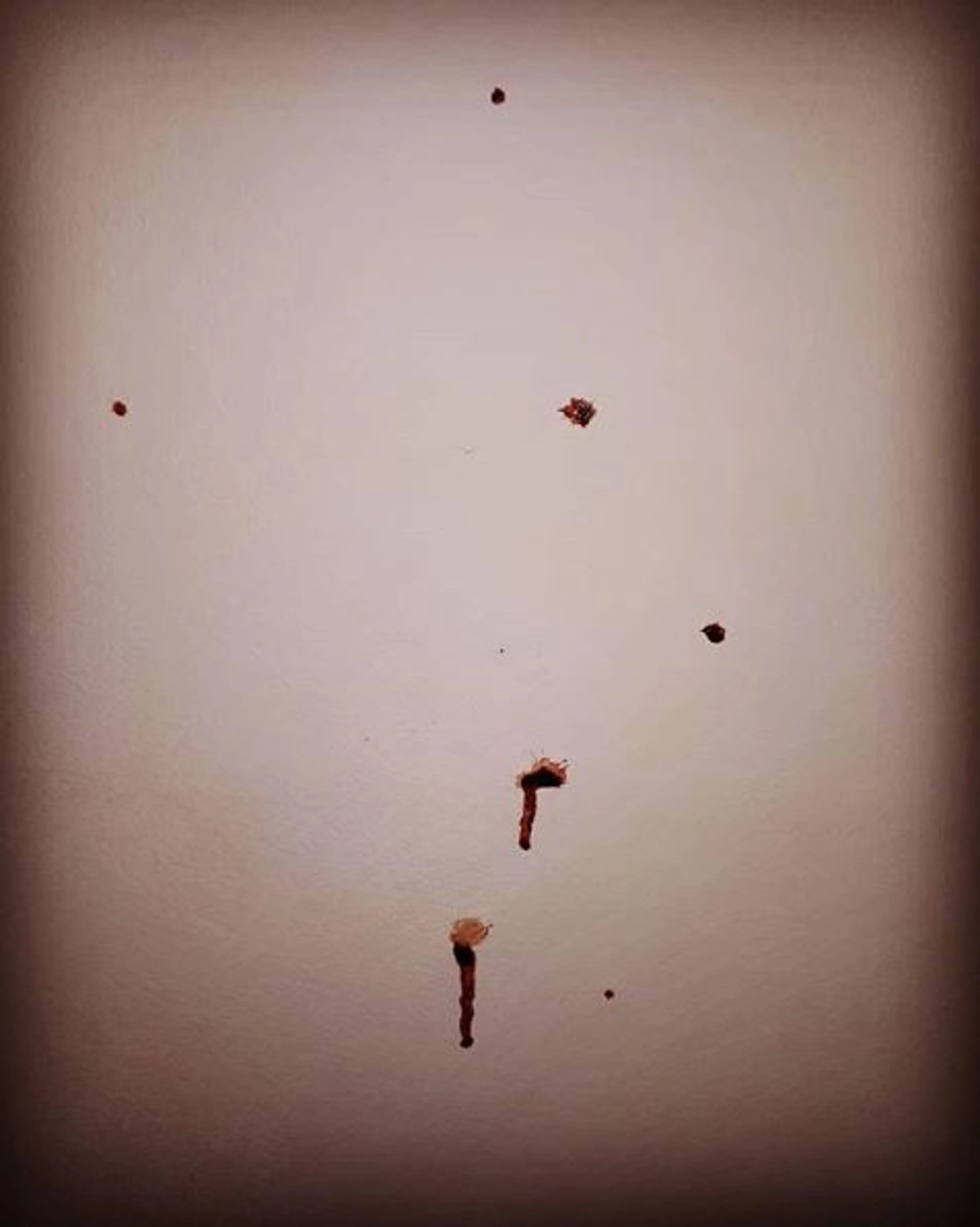 Bloedspetters op de muur na mishandeling