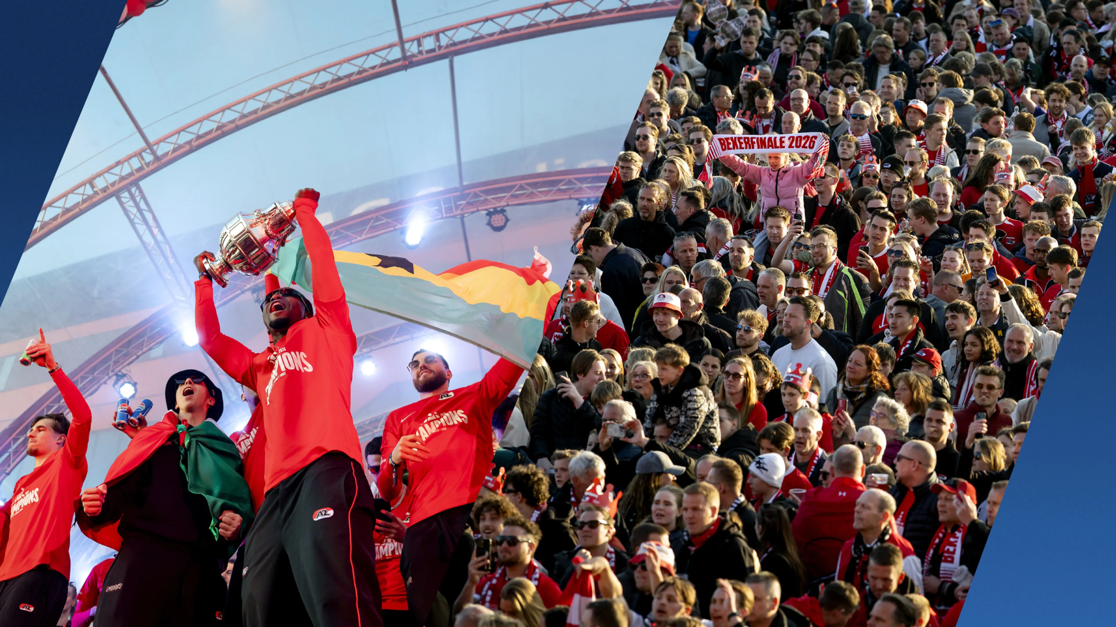 Feest in Alkmaar: duizenden supporters bij huldiging AZ na winst KNVB-beker