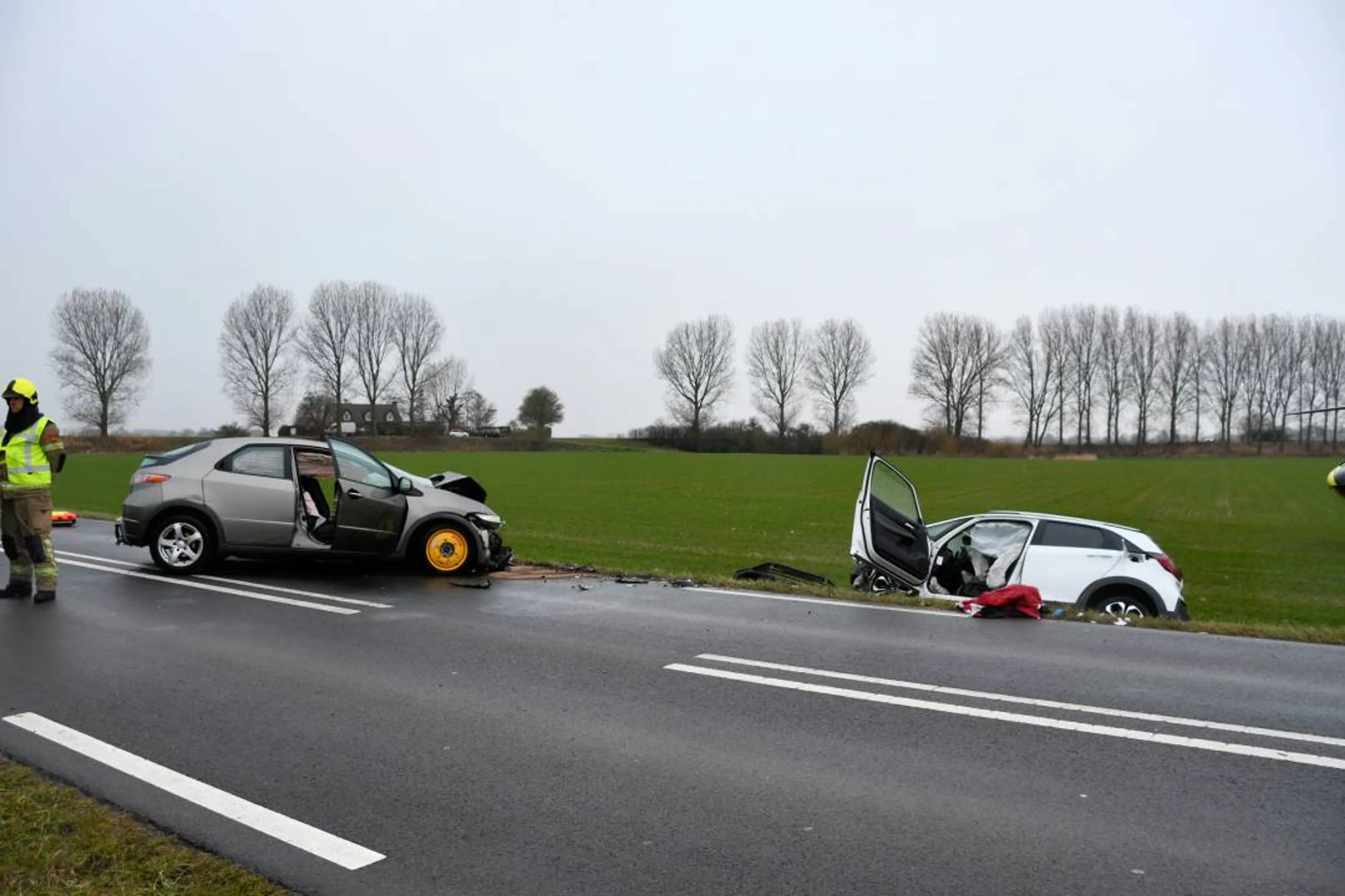 Hoogbejaarde man (84) overleden na frontale botsing op N290 in Terhole