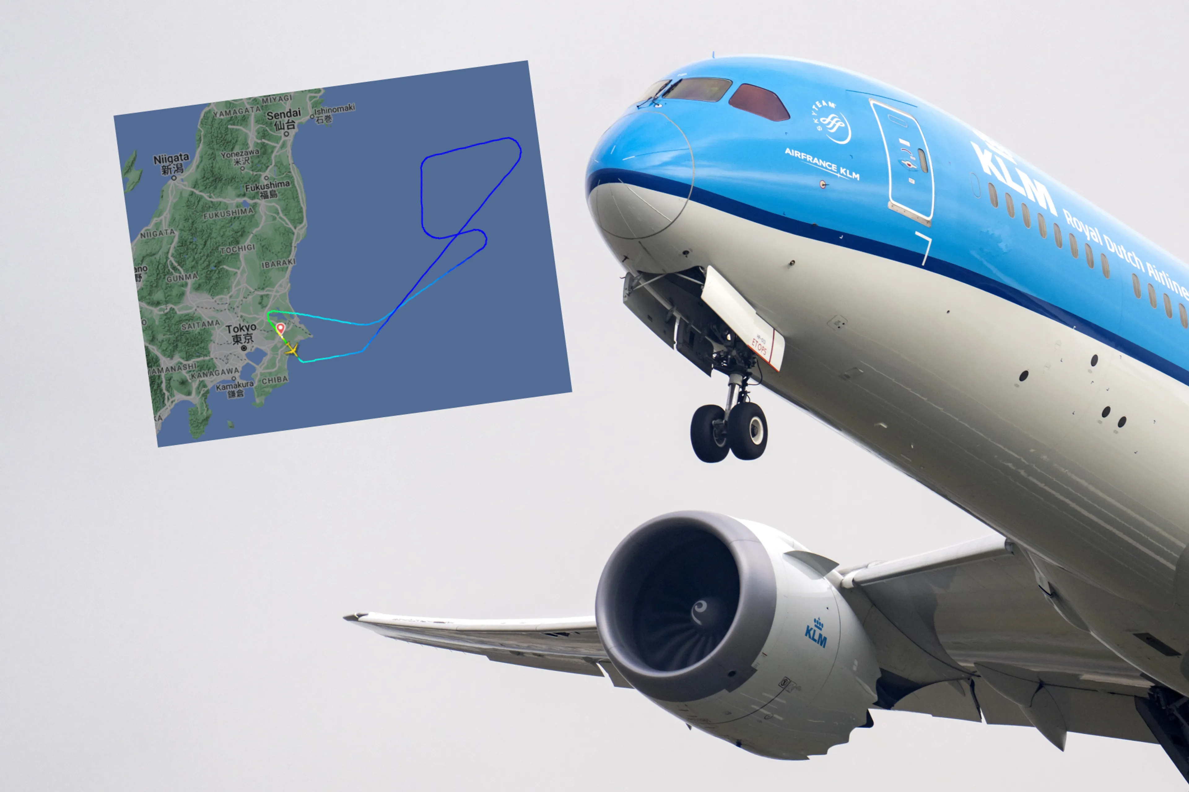 Ruit van KLM-vliegtuig barst tijdens vlucht en moet terug naar Tokio