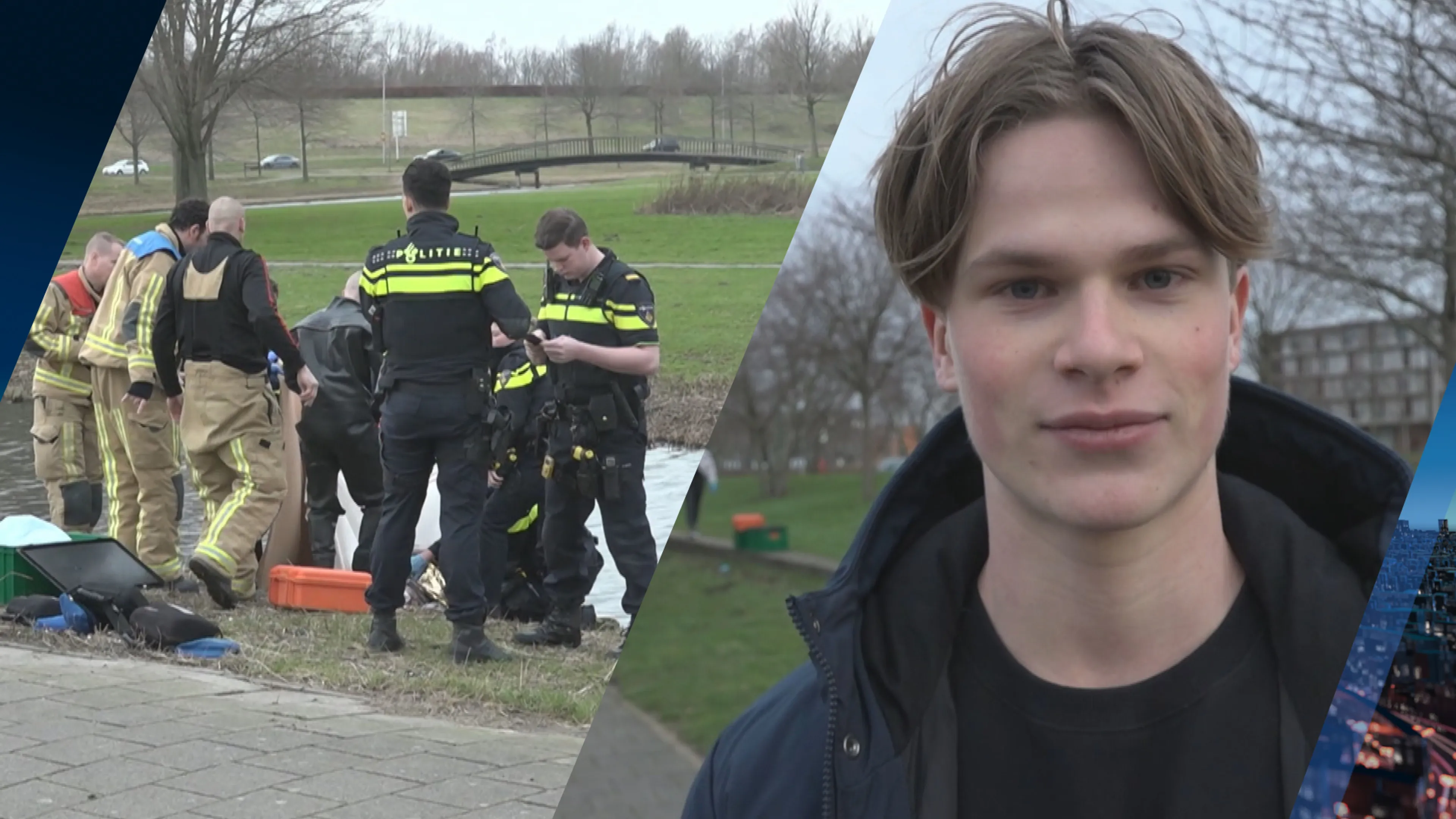 Tim (16) zag bejaarde vrouw in het water liggen en redde haar eruit: 'Ze lag er al minuten in'