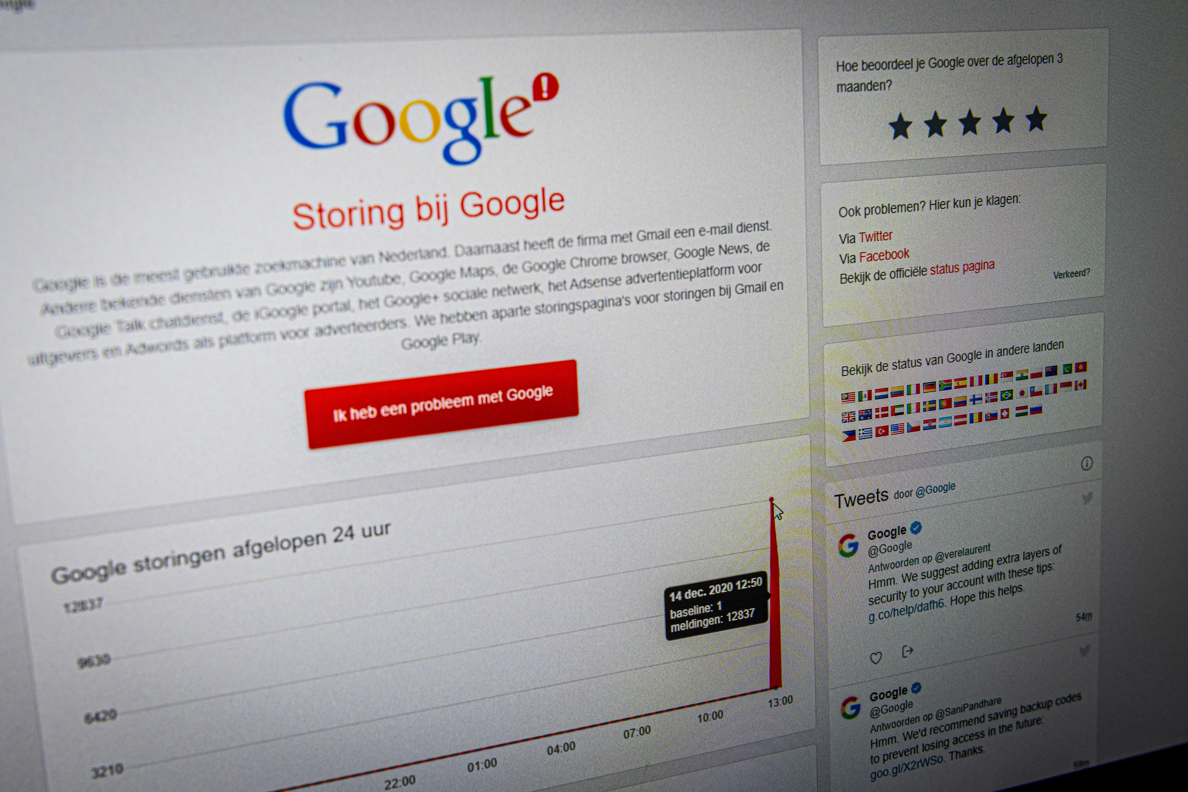 Storing bij meerdere diensten van Google verholpen