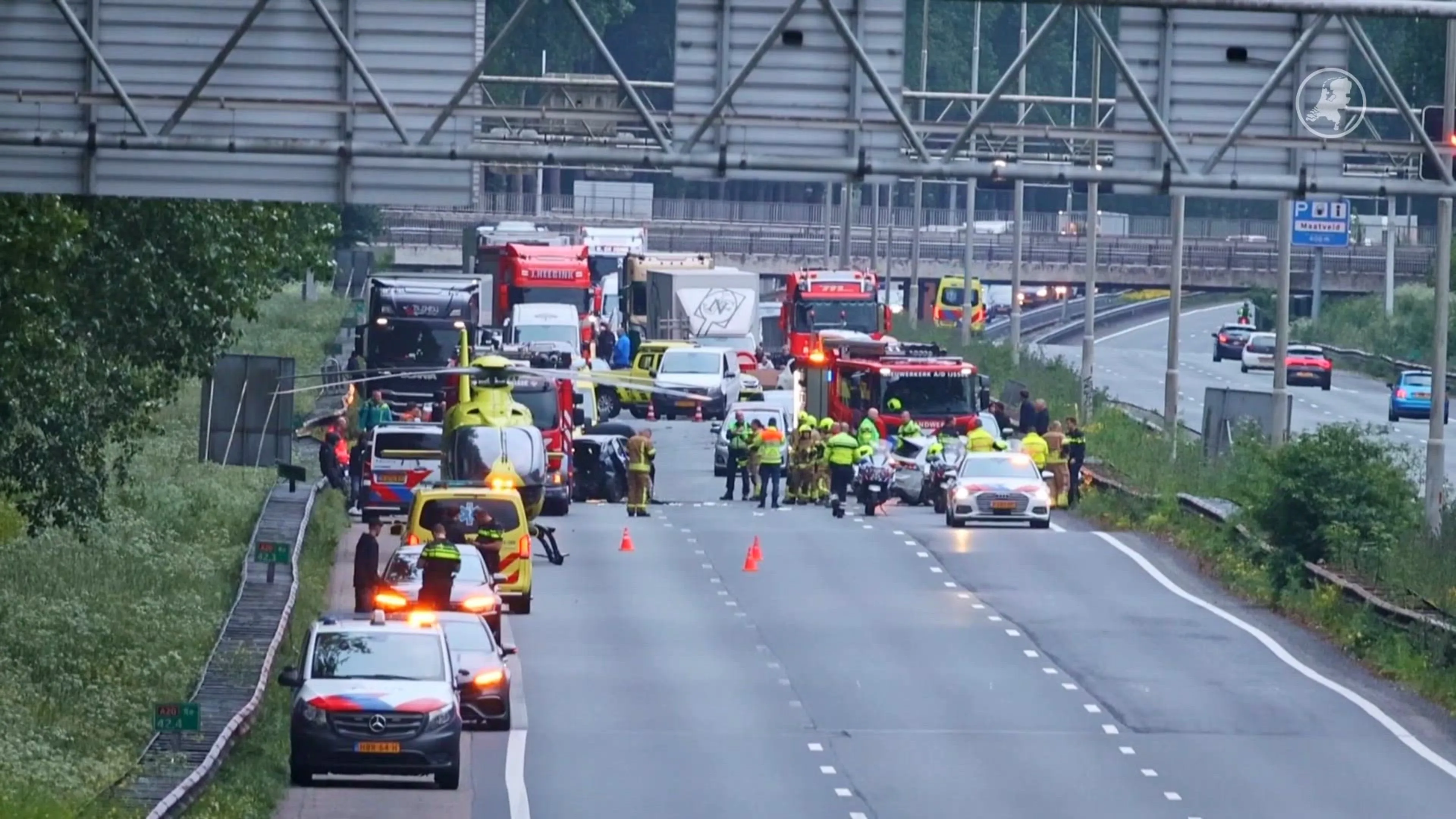 Zes gewonden bij ongeluk op A20