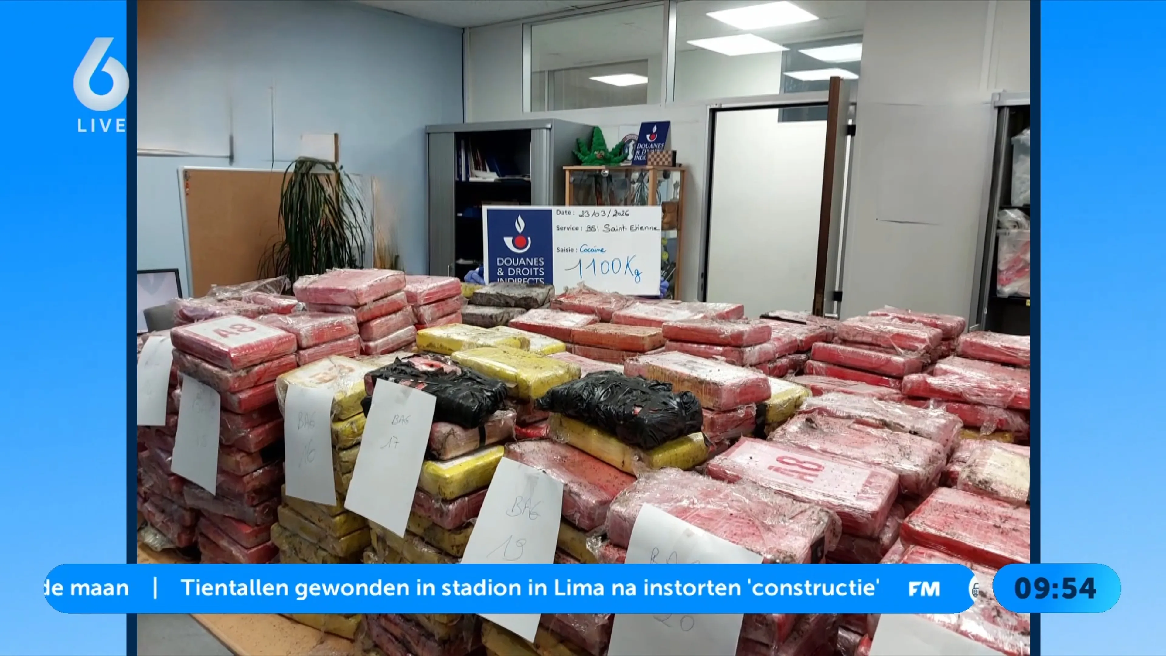 Ruim 1100 kilo coke onderschept in zakken potgrond