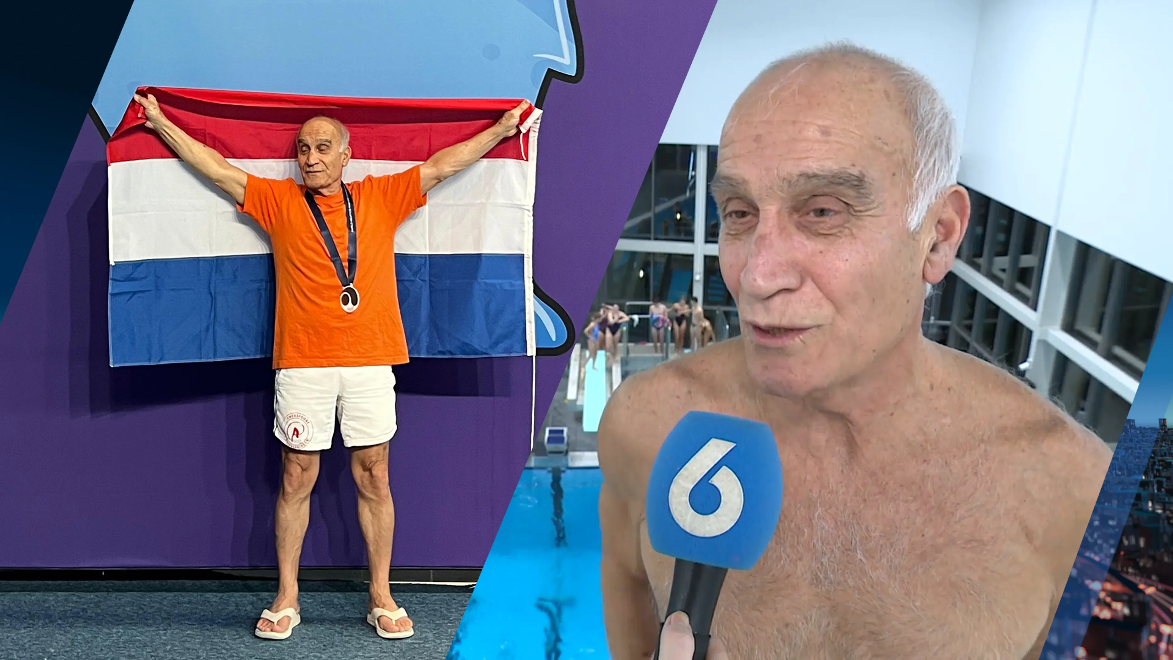 Bejaarde schoonspringer Bavi (75) pakt goud voor Nederland bij WK