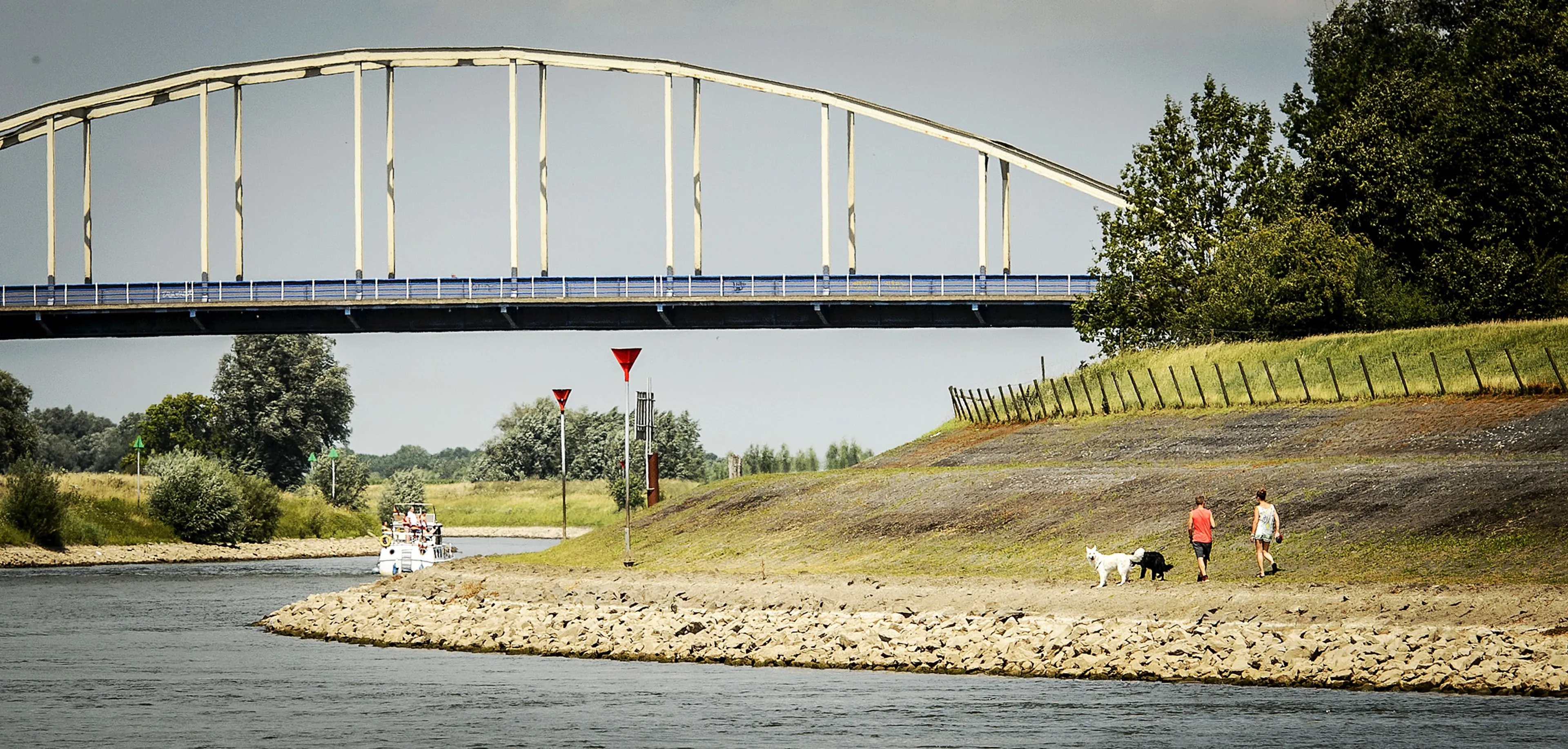 Omstanders redden meegesleurde hond uit de IJssel bij Doesburg