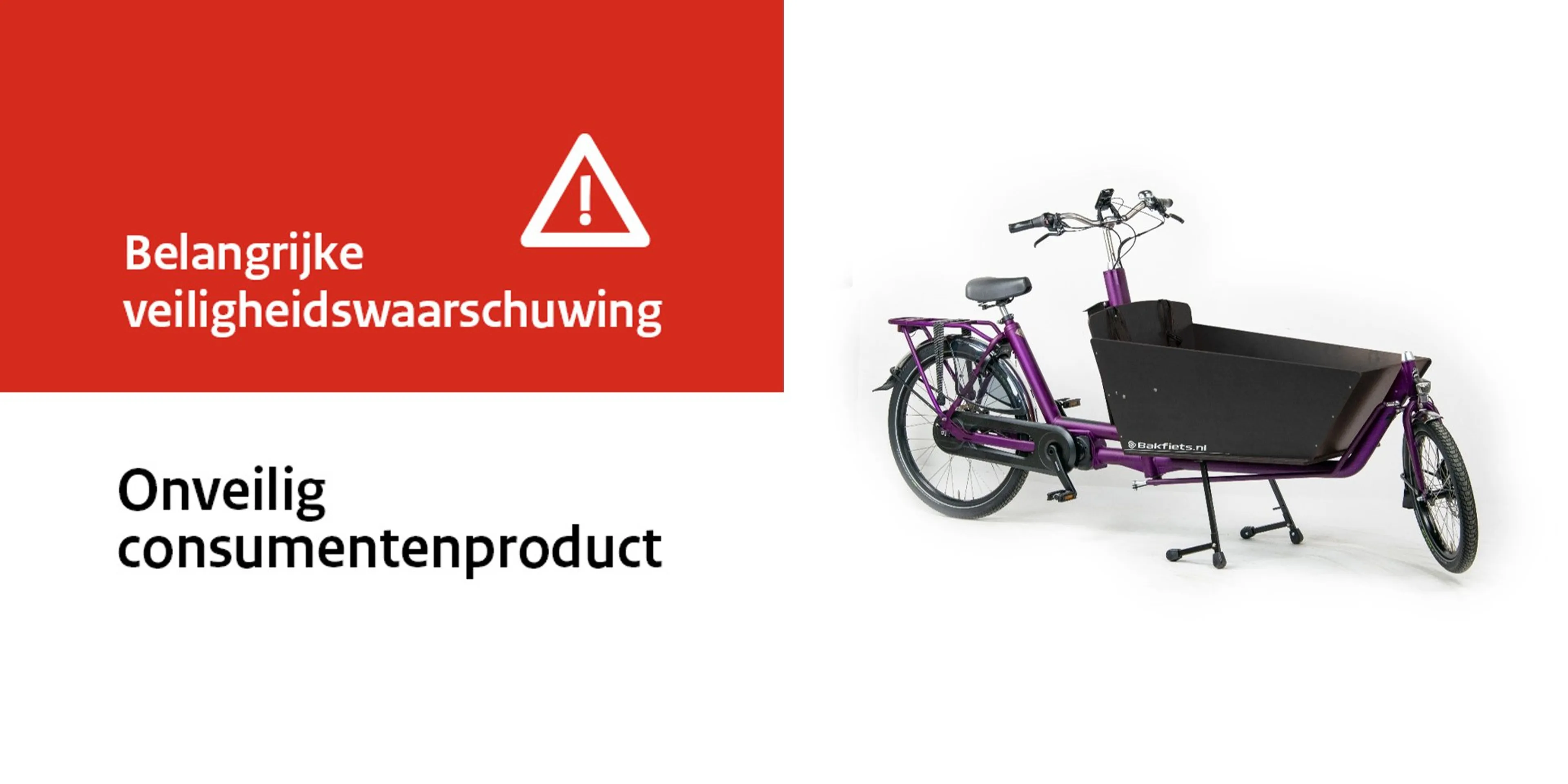 Zeker 69 bakfietsen moeten terug vanwege mogelijk breekbaar frame