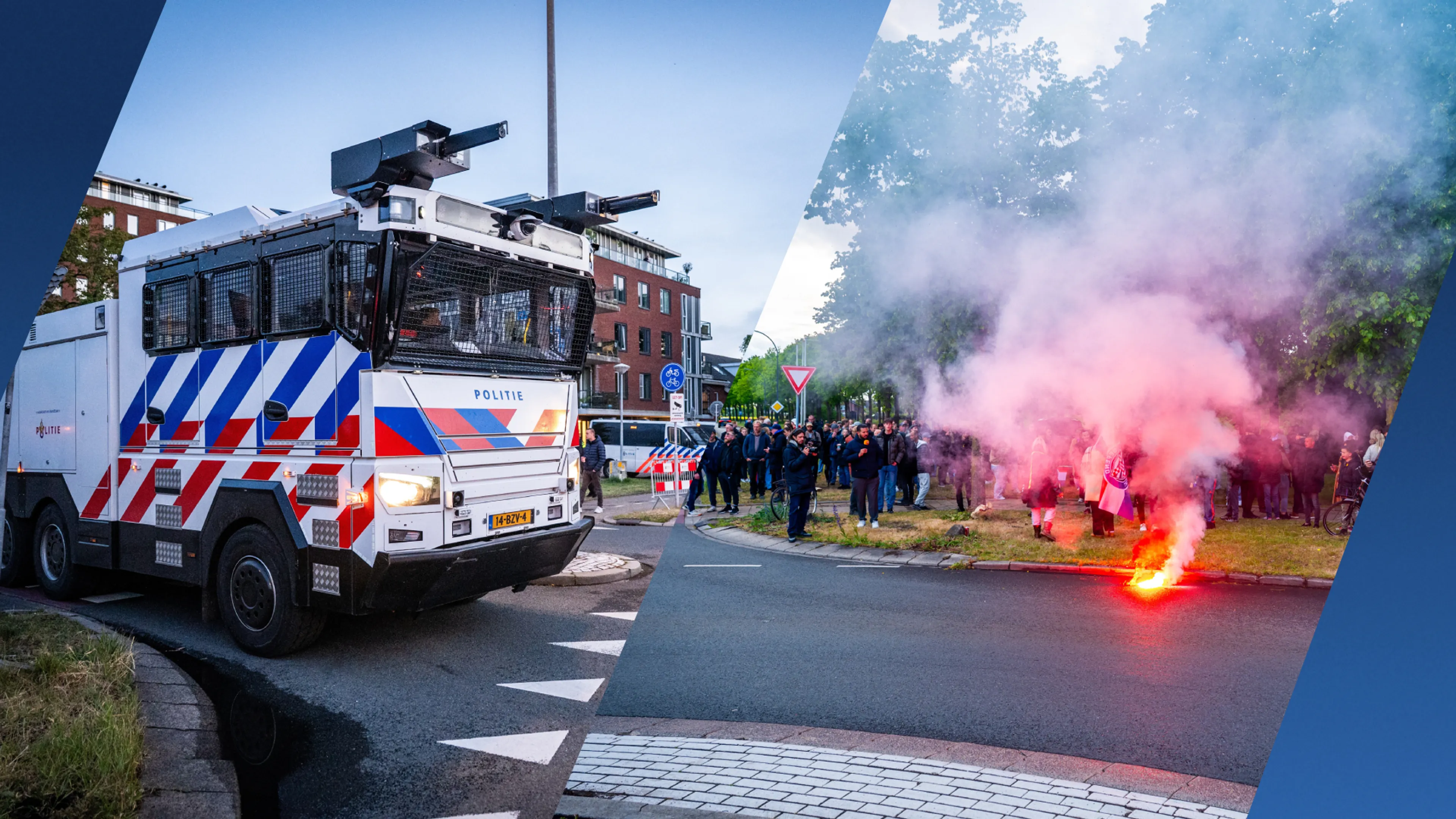 Waterkanon ingezet bij onrustig protest asielopvang in Loosdrecht