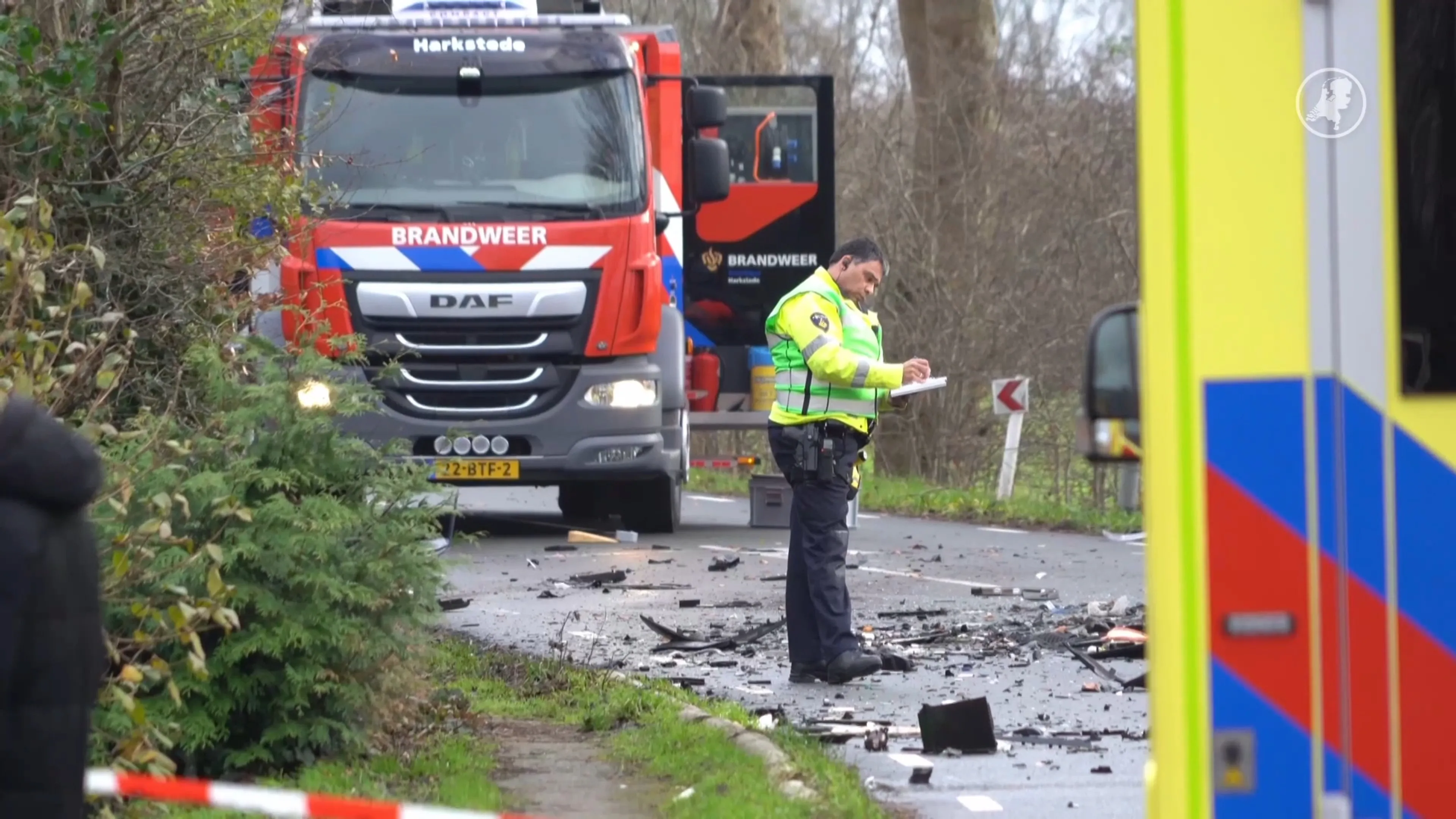 Ongeval met meerdere voertuigen bij Harkstede, twee gewonden