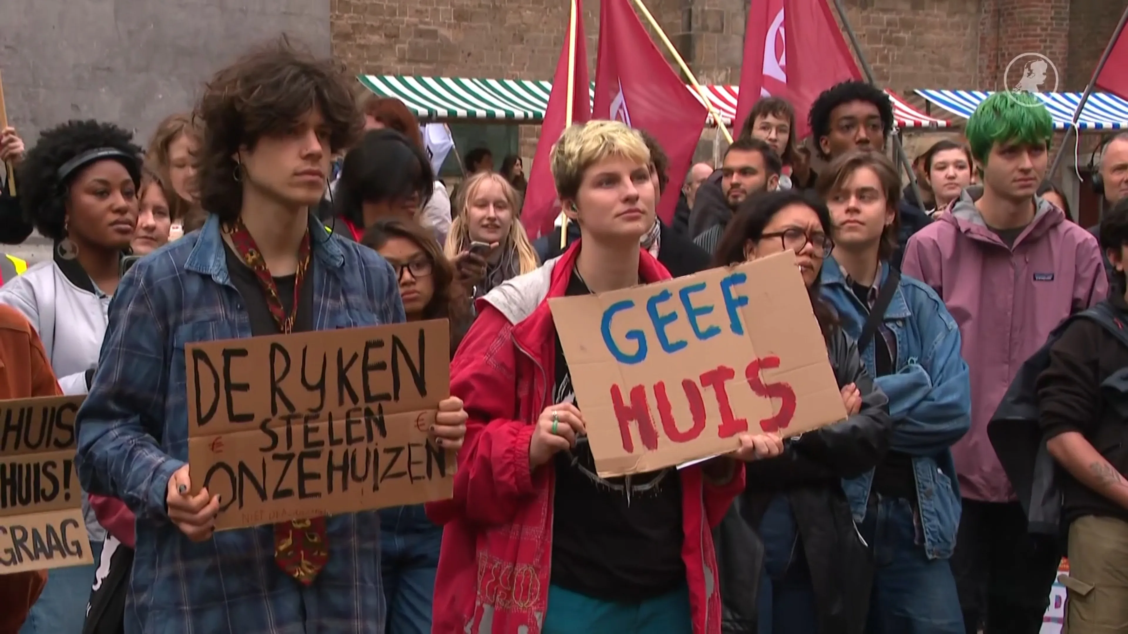 Studenten op de been voor 'recht om te wonen' bij protest in Utrecht