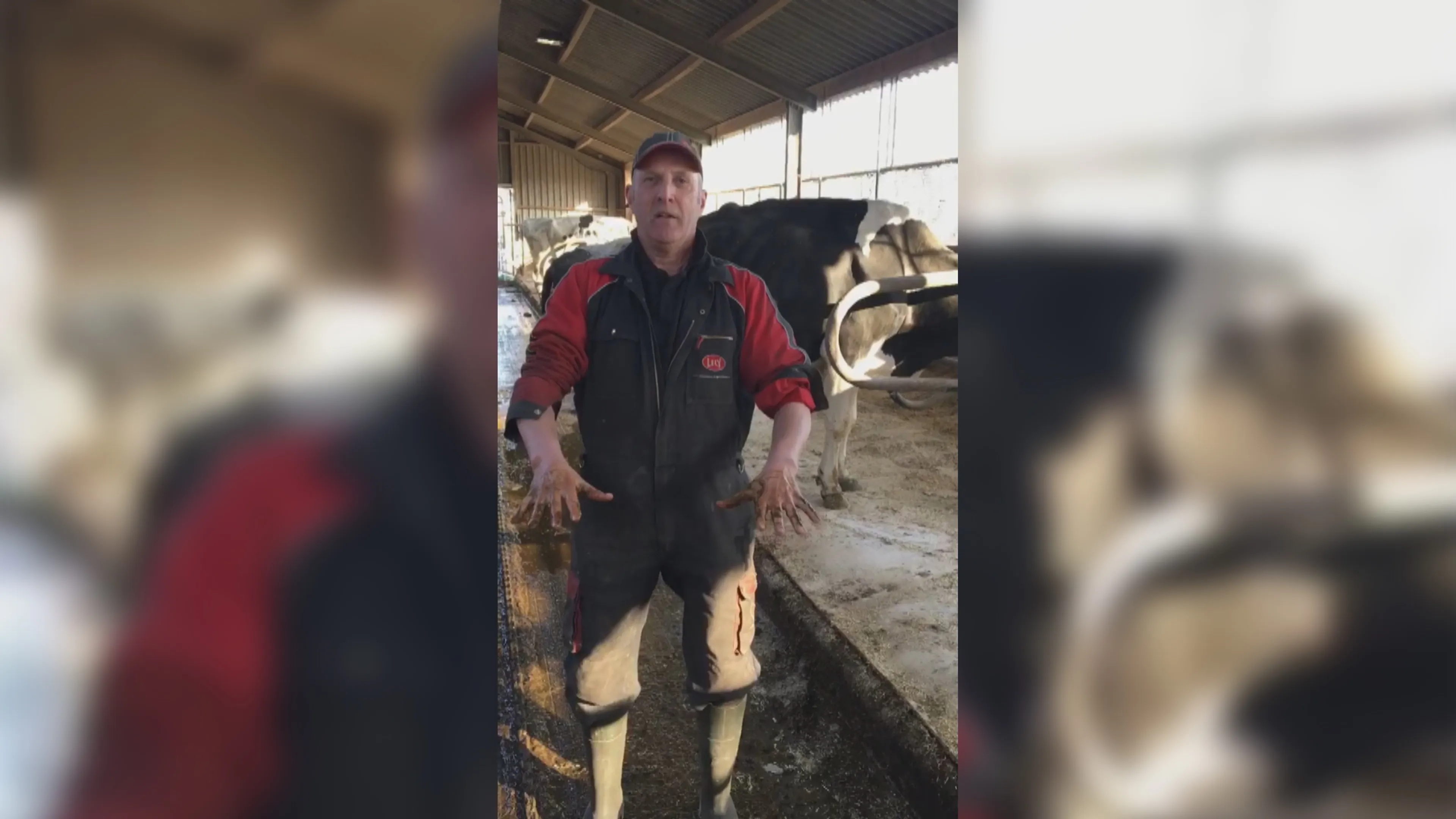 Deze boer heeft het perfecte middel om genoeg afstand te houden: 'Met dit stofje lukt dat wel'