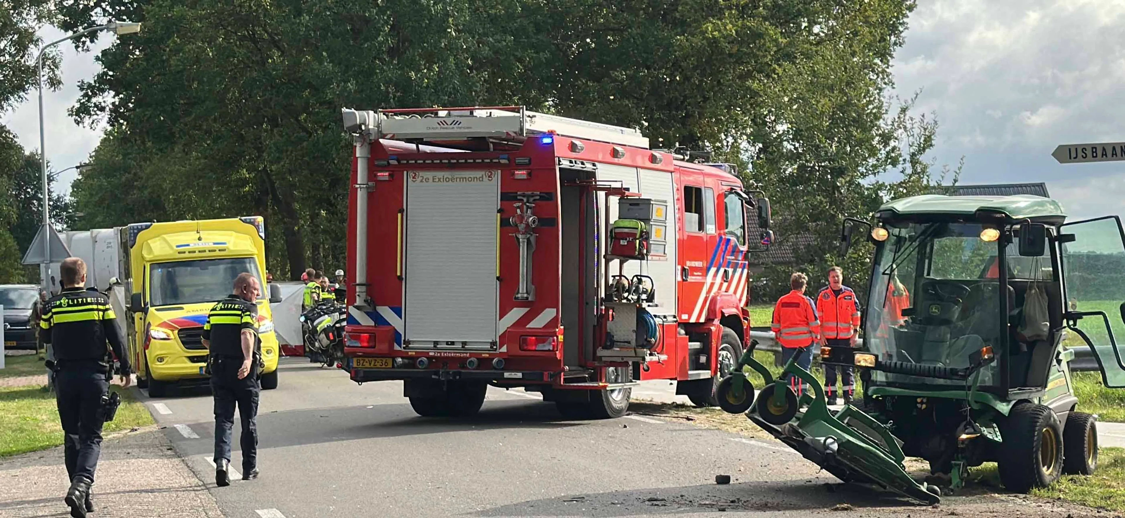 Automobilist (68) overlijdt na botsing met zitmaaier bij 2e Exloërmond
