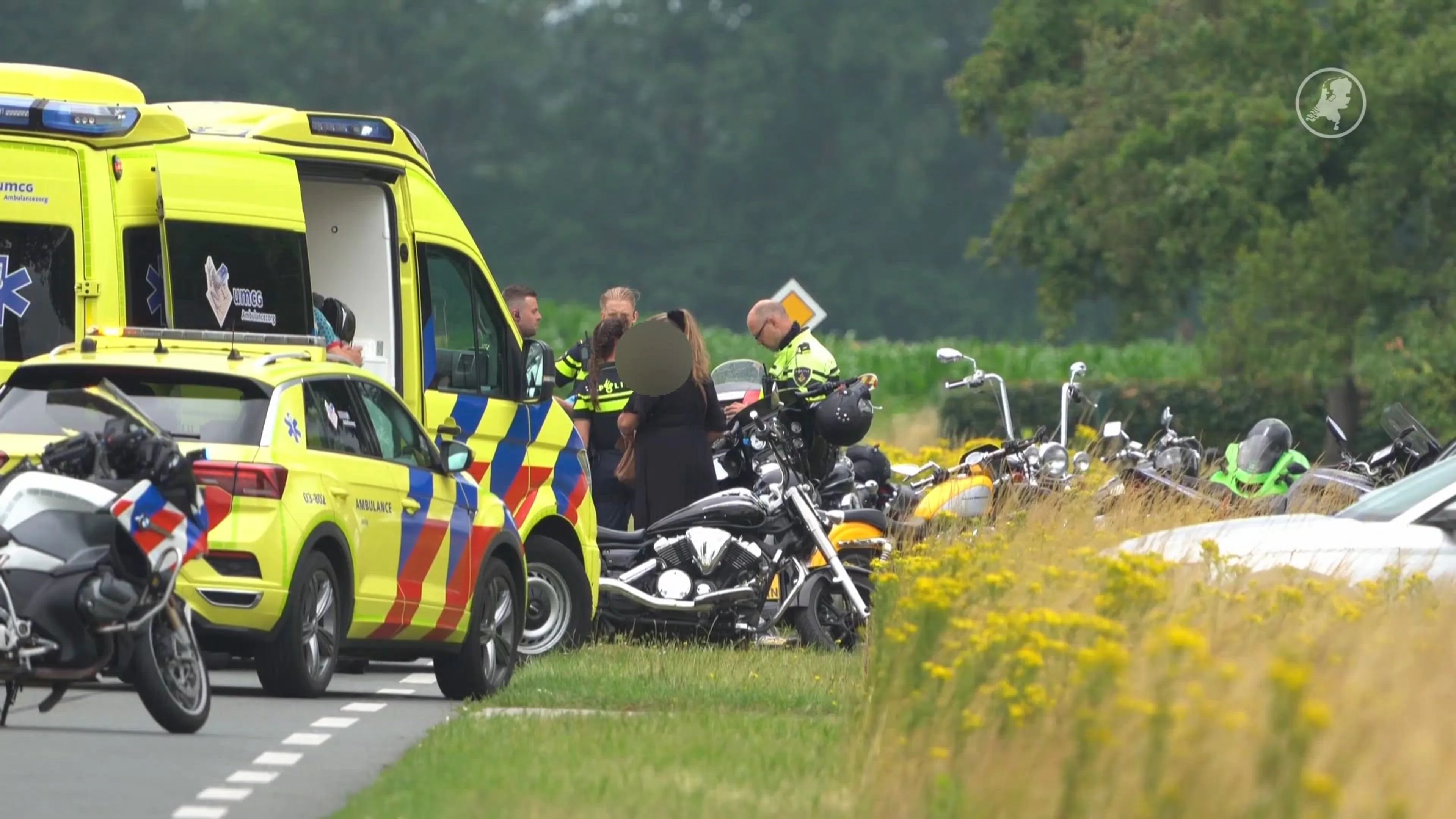 Motorrijder ernstig gewond bij ongeval met meerdere motorrijders in Westdorp