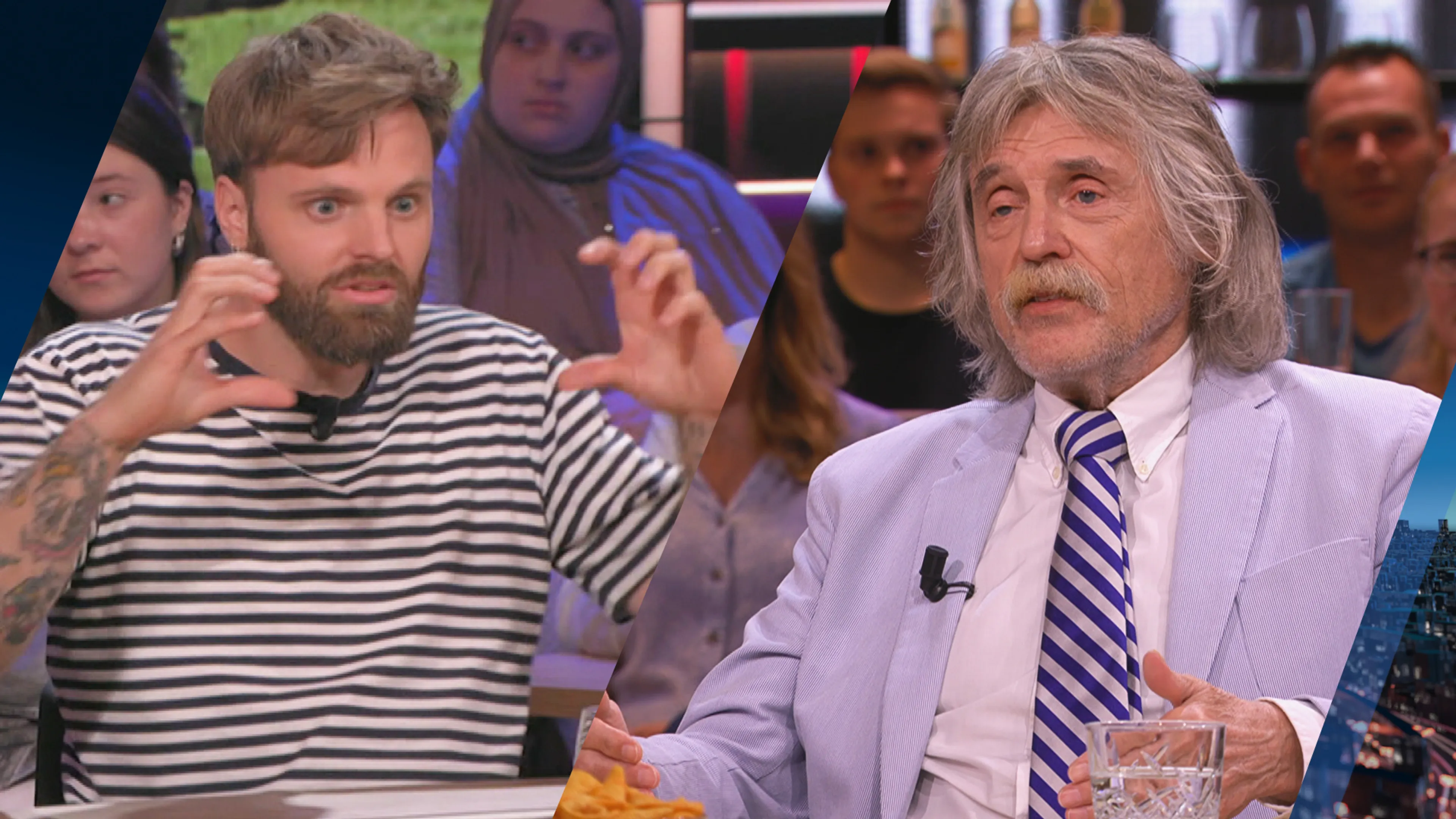 Johan Derksen fel over Tim Hofman: 'Kun je ook even je bek houden?'