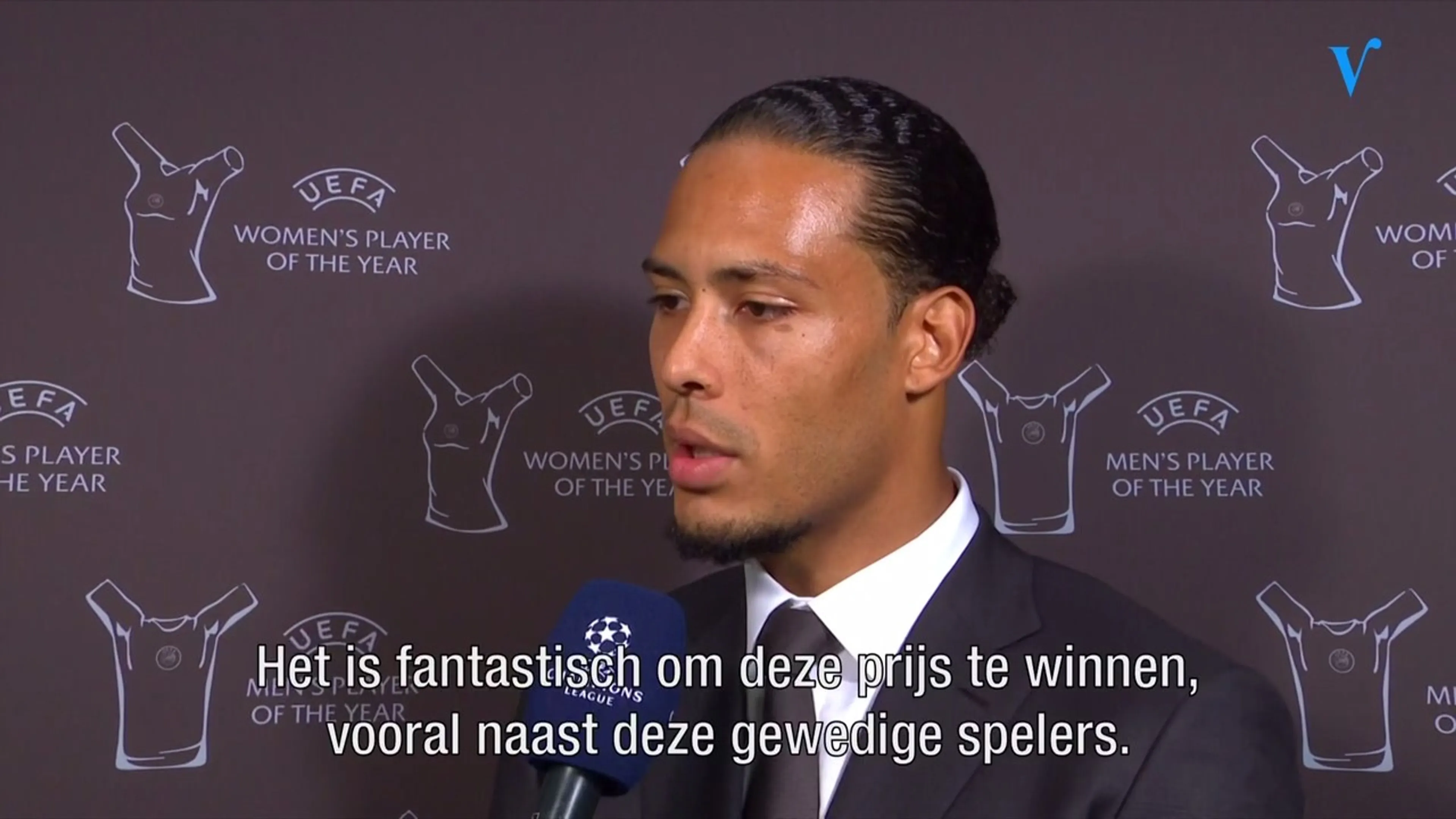 Van Dijk: 'Fantastisch deze prijs te winnen naast deze geweldige spelers'