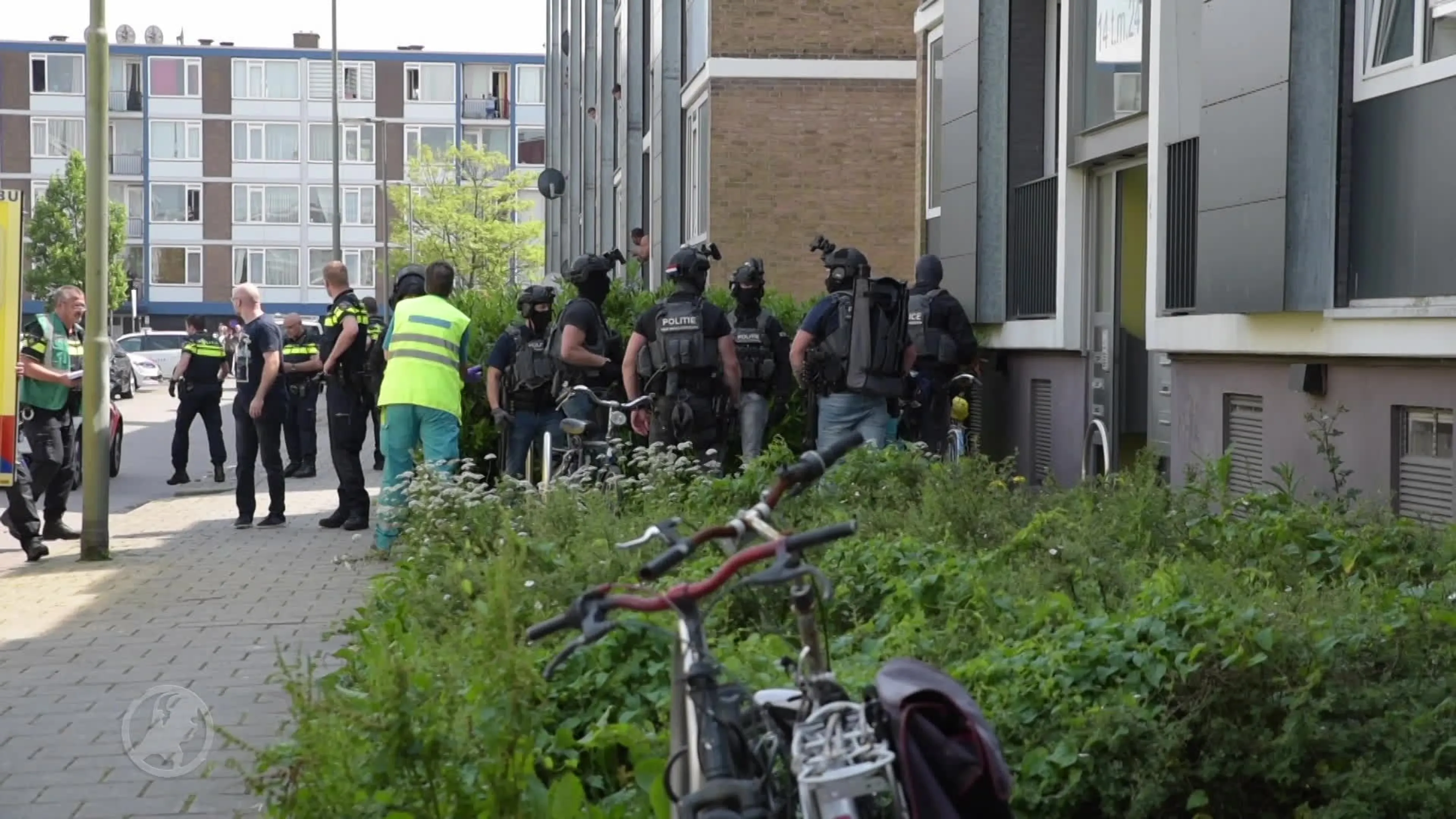 Politie schiet man met bijl neer, politiehond raakt gewond