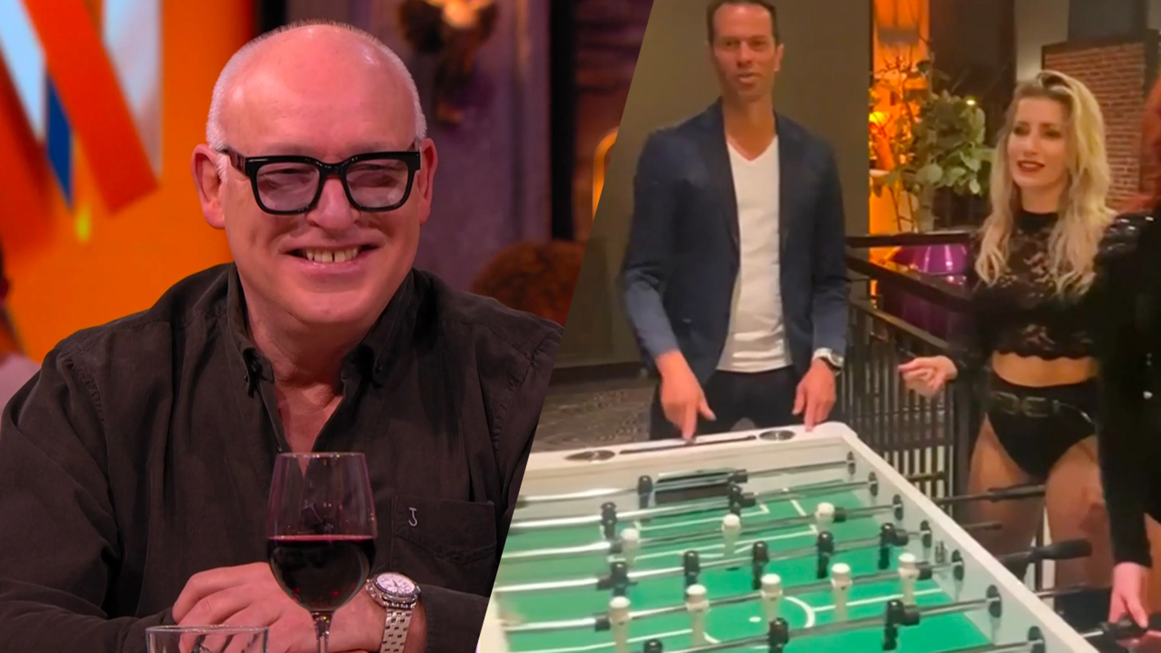 René ziet Bas Nijhuis als scheidsrechter bij tafelvoetbal: 'Lekker man!'