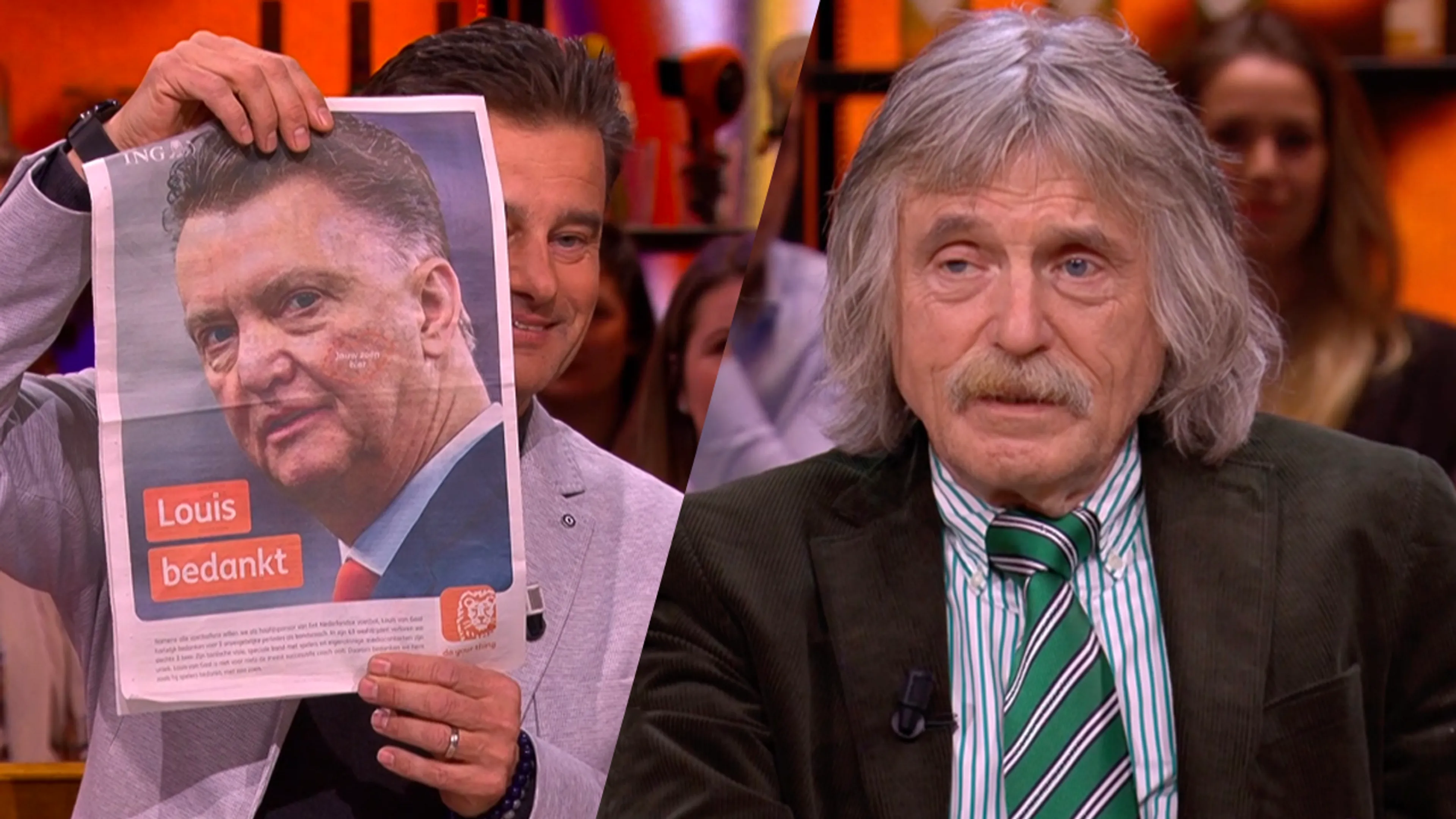 Johan ziet levensgrote foto Van Gaal in krant: 'Eén man in Nederland vindt dit volledig terecht'