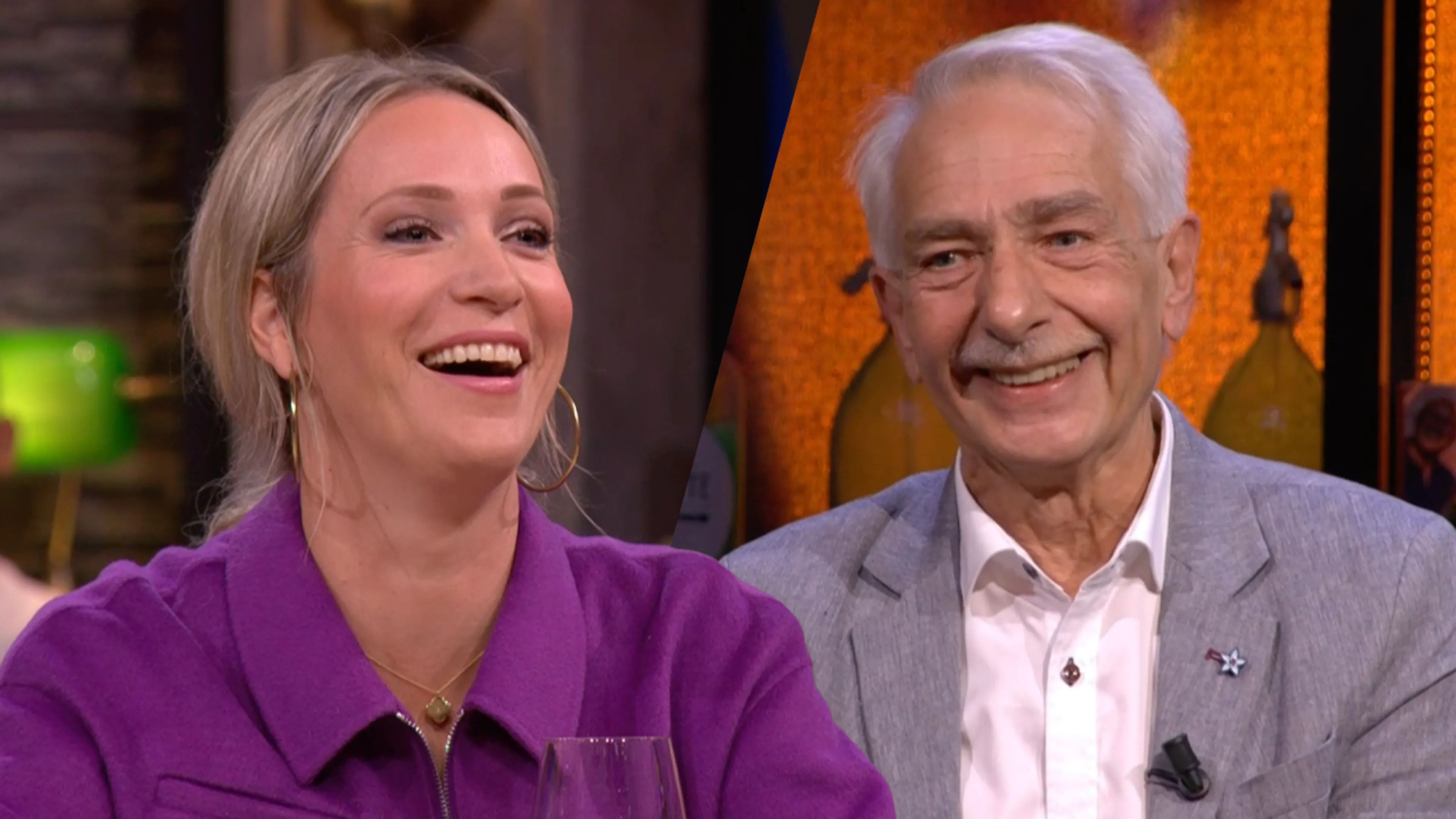 Hélène moet lachen om mop van hoogleraar Michiel de Vries: 'Die is leuk!'