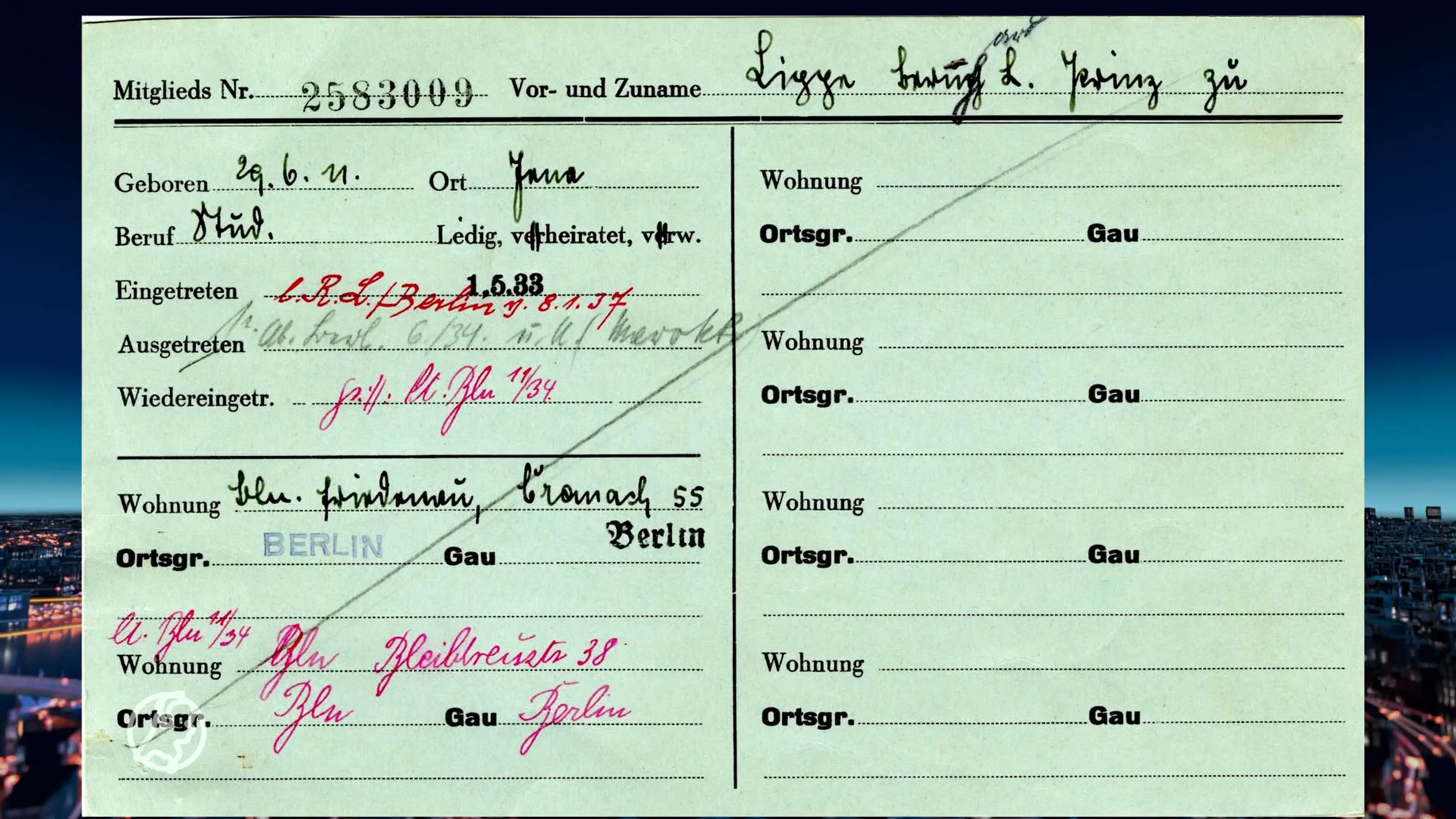 Rijksvoorlichtingsdienst: NSDAP-lidmaatschapskaart prins Bernhard bestaat