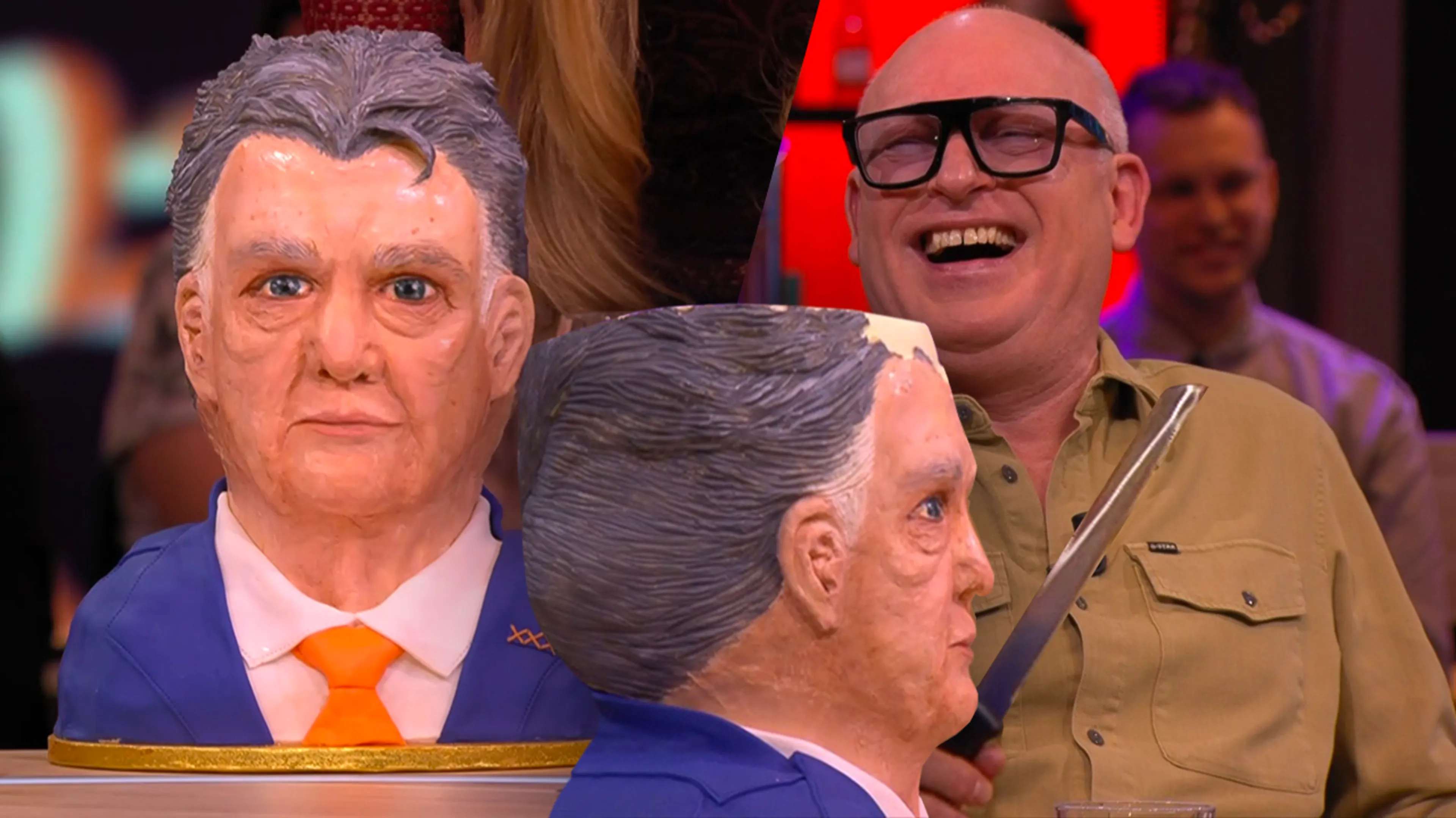 René zet mes in Louis van Gaal-taart: 'Dit is net The Silence of the Lambs!'