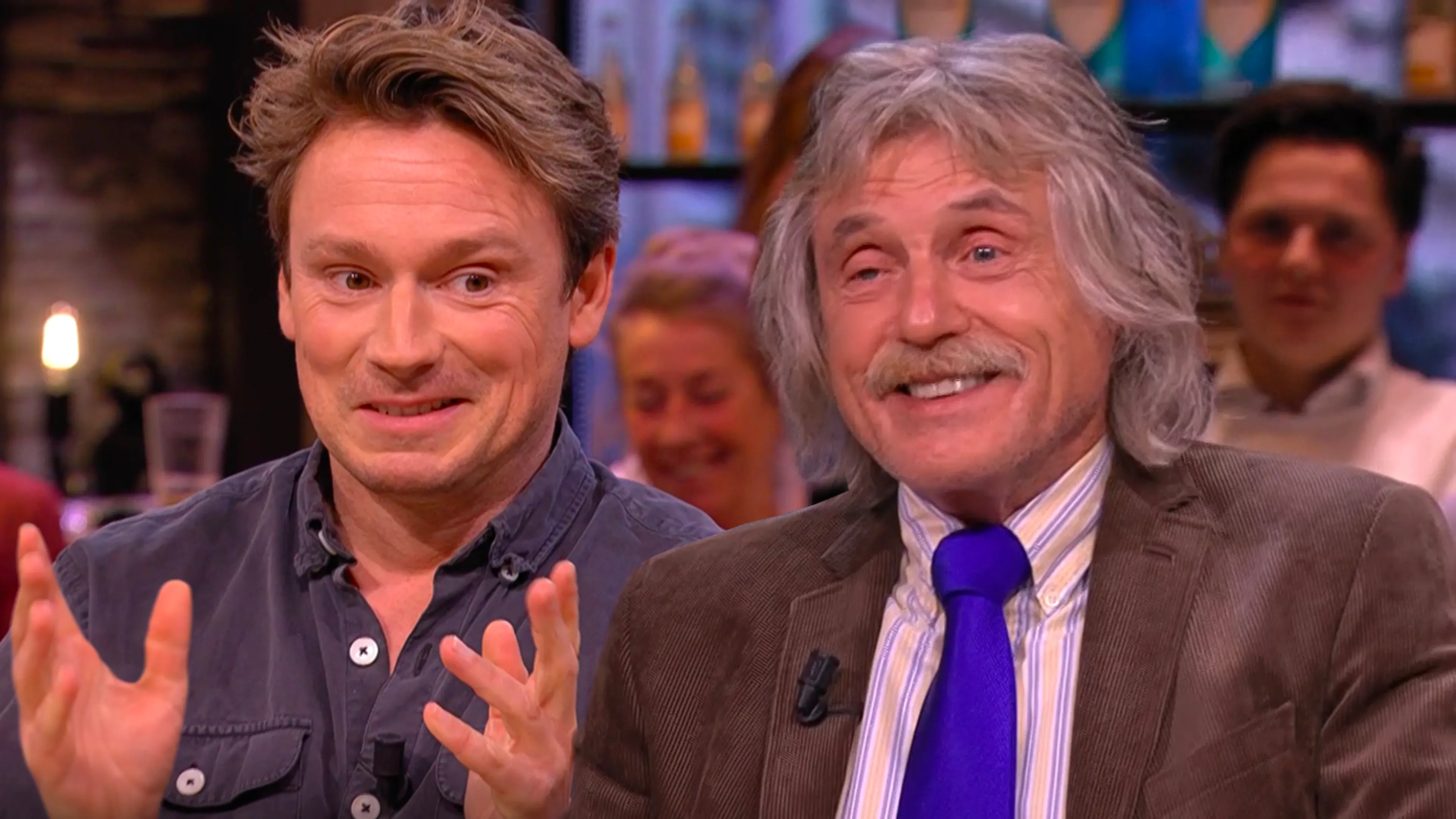 Sander weet niet wat hij moet zeggen na grapje Johan