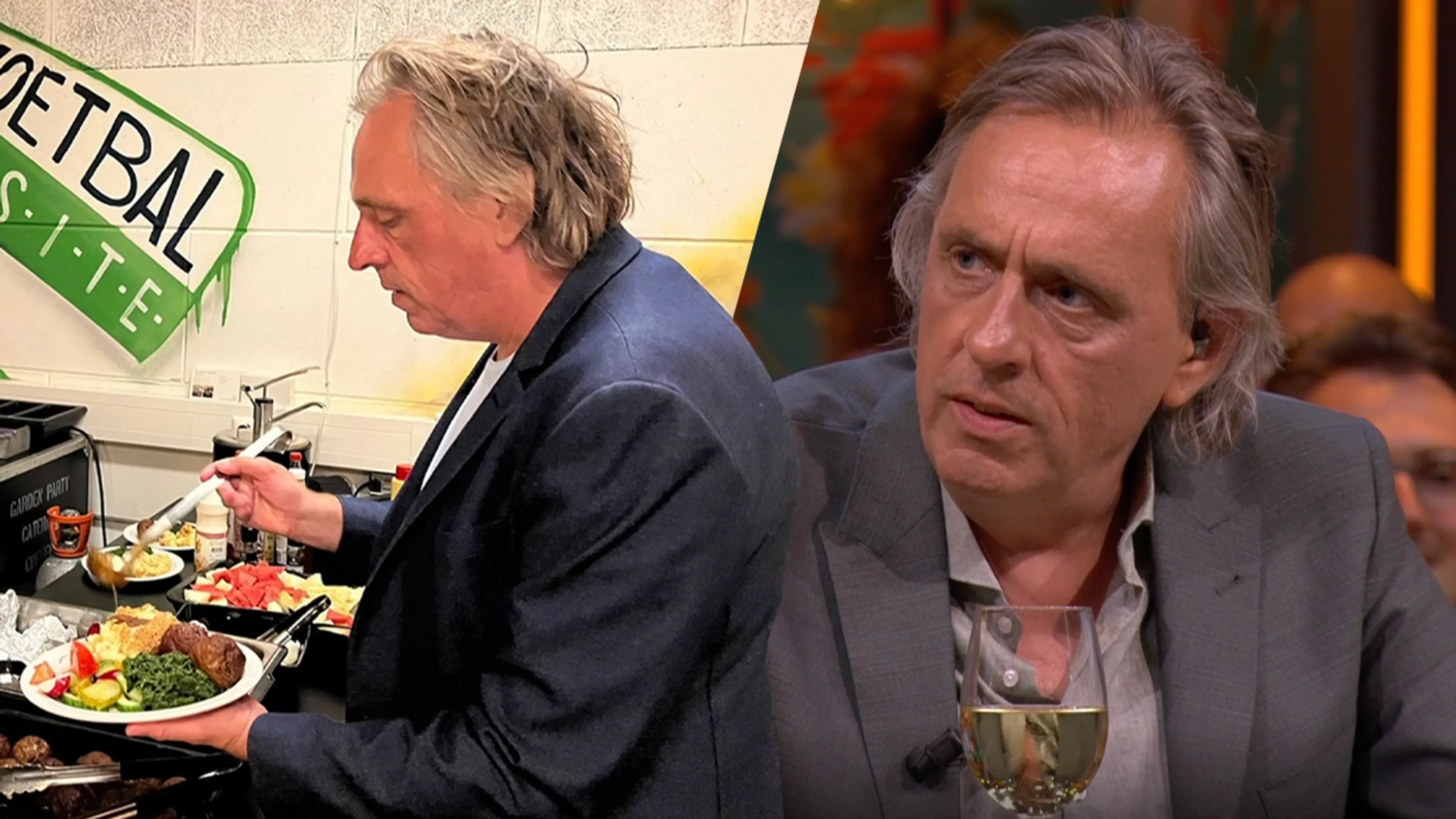 Marcel geniet van de catering bij SBS6: 'Ik heb twee gehaktballen genomen'