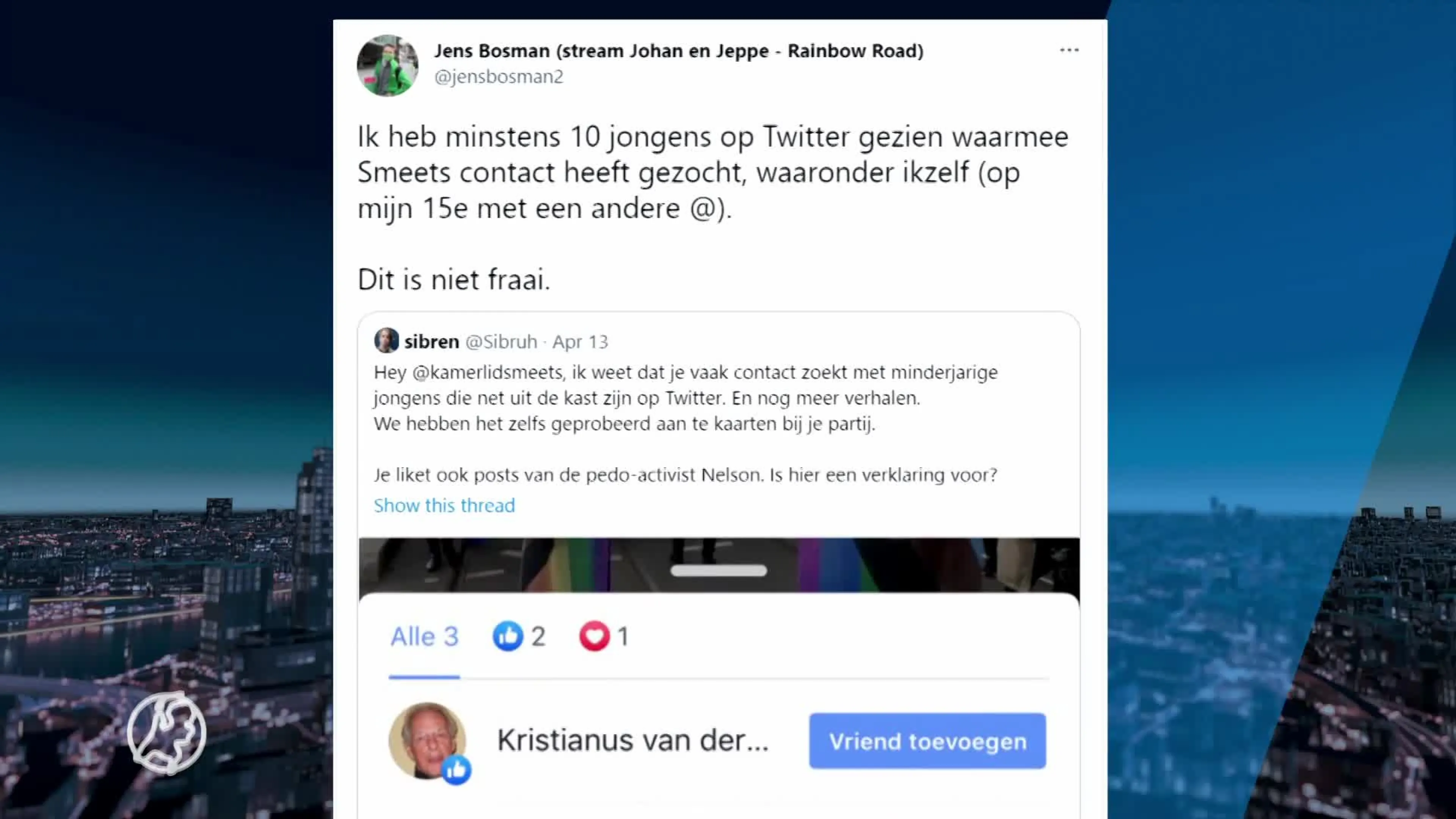 Quinten ontving seksueel getinte berichten van kamerlid Smeet...
